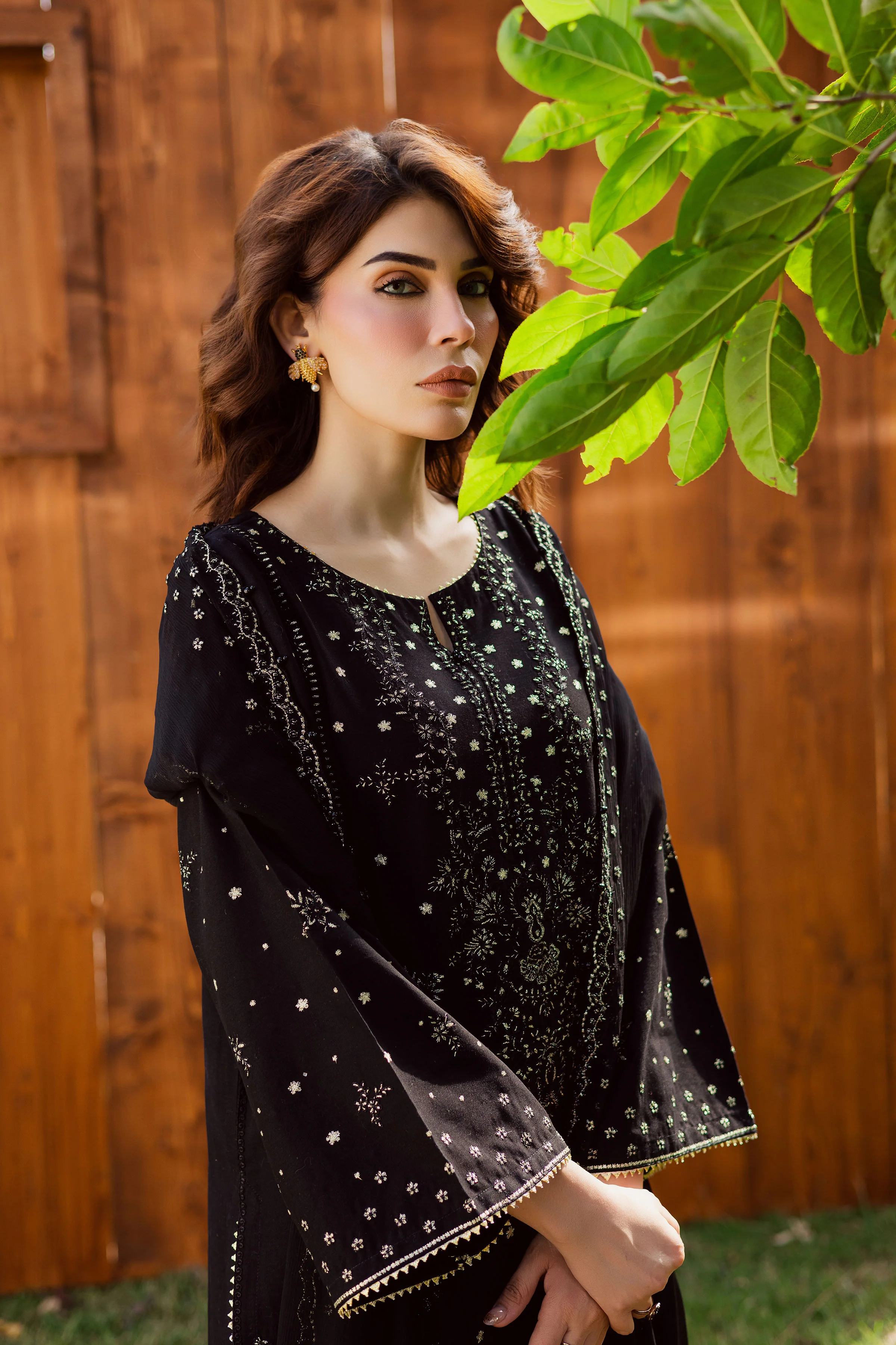 Aasfina 3Pc - Embroidered Khaddar Dress - Image 3