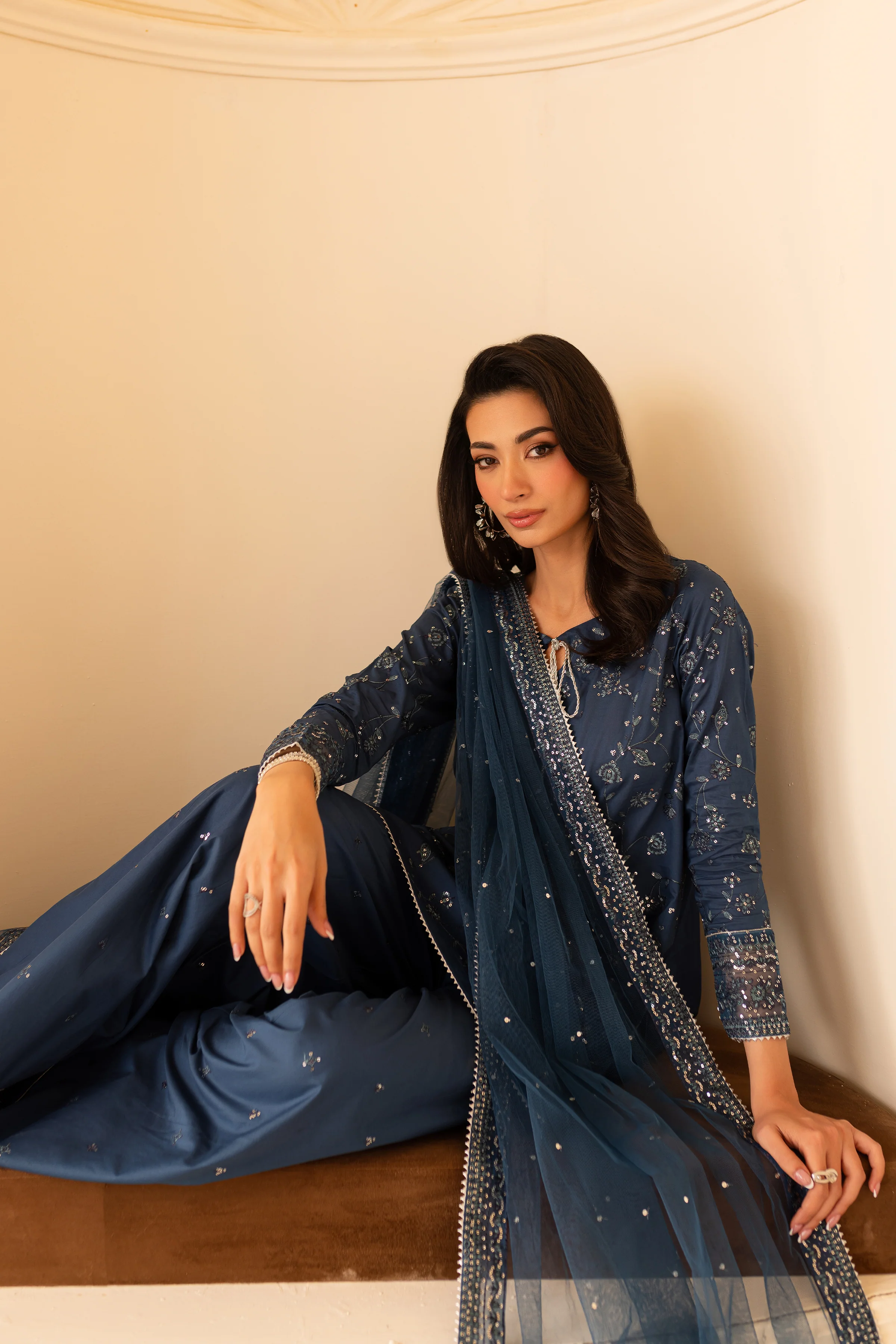 Alexis 3Pc - Embroidered Sharara Pret - Image 9