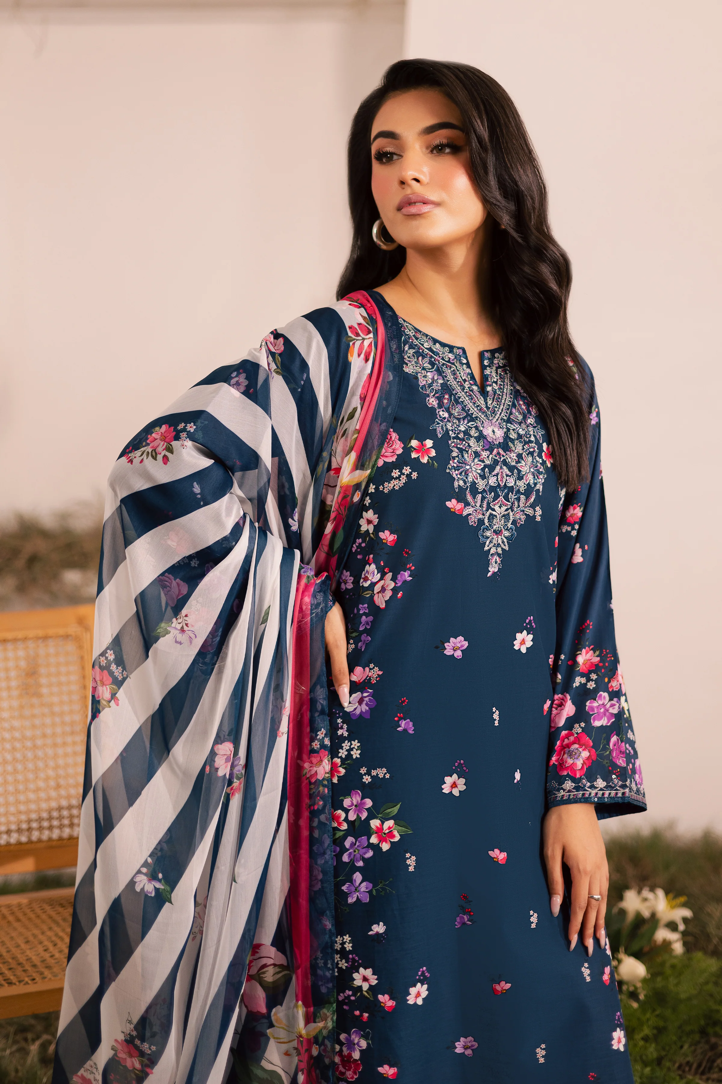 Amber 3Pc - Printed Lawn Dress - Image 3