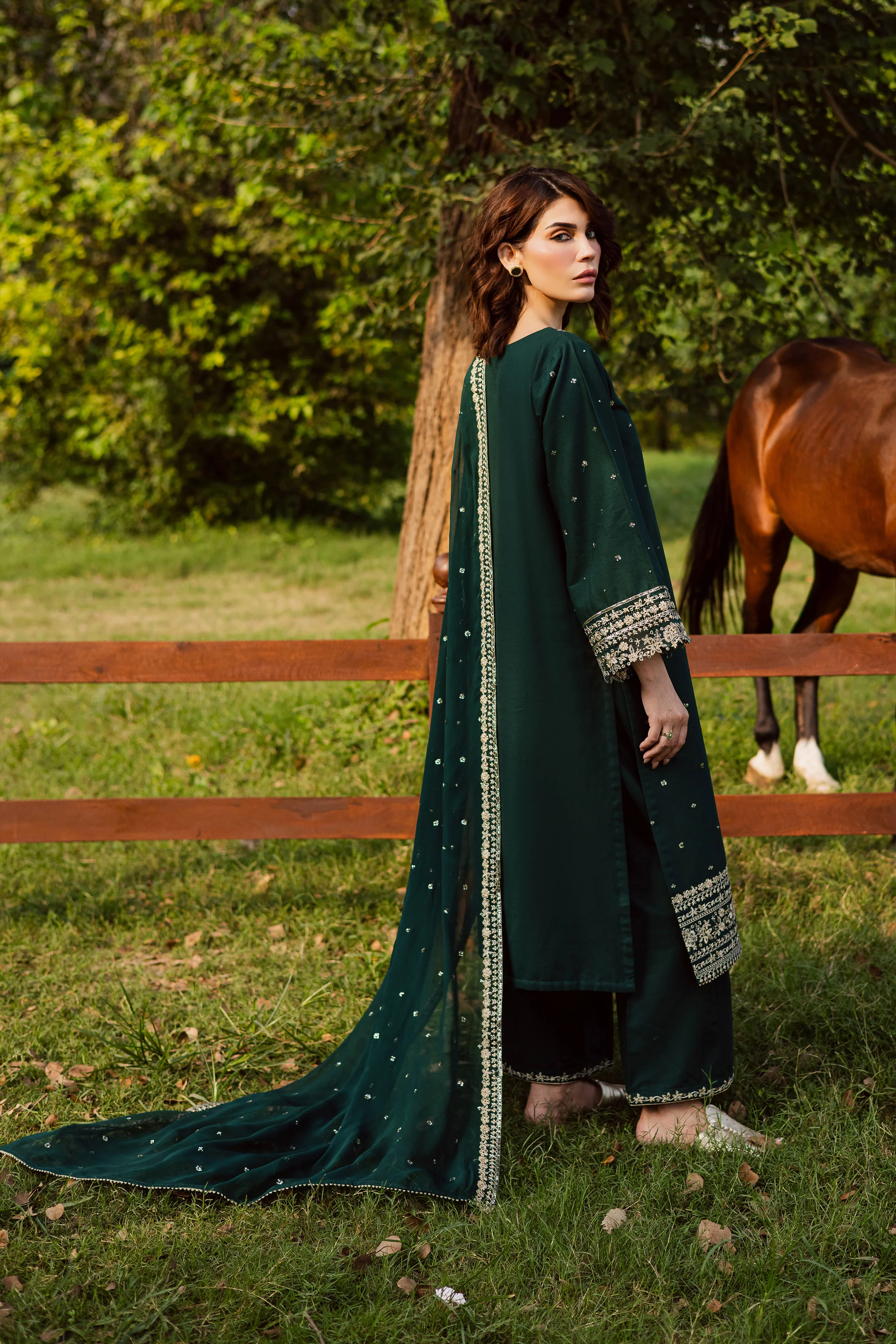 Asmira 3Pc - Embroidered Khaddar Dress - Image 3