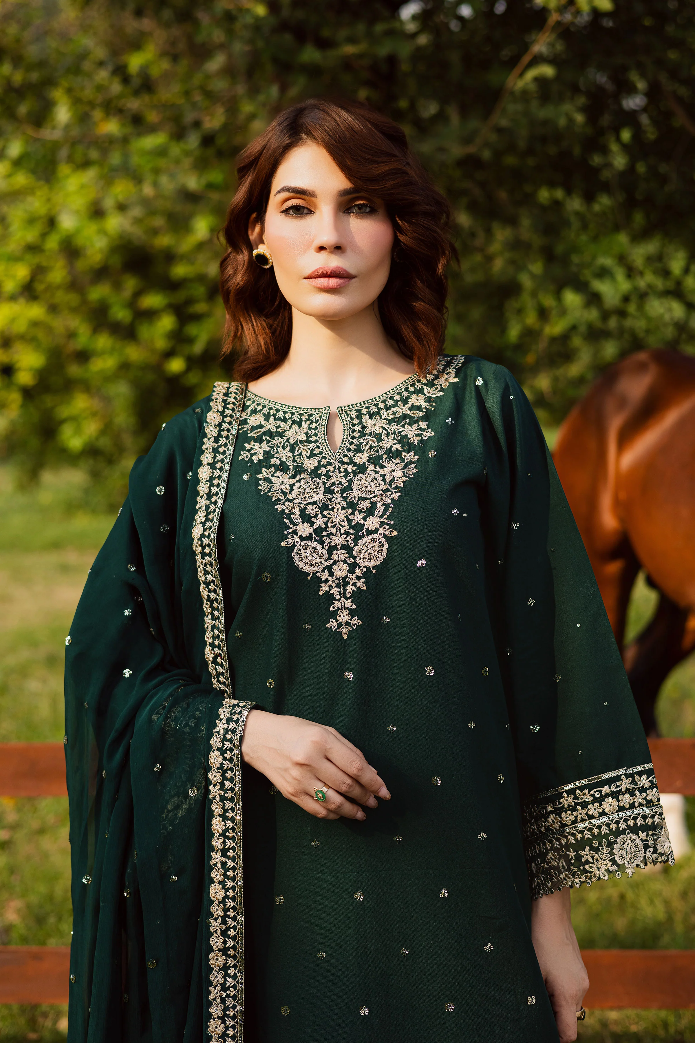 Asmira 3Pc - Embroidered Khaddar Dress - Image 4