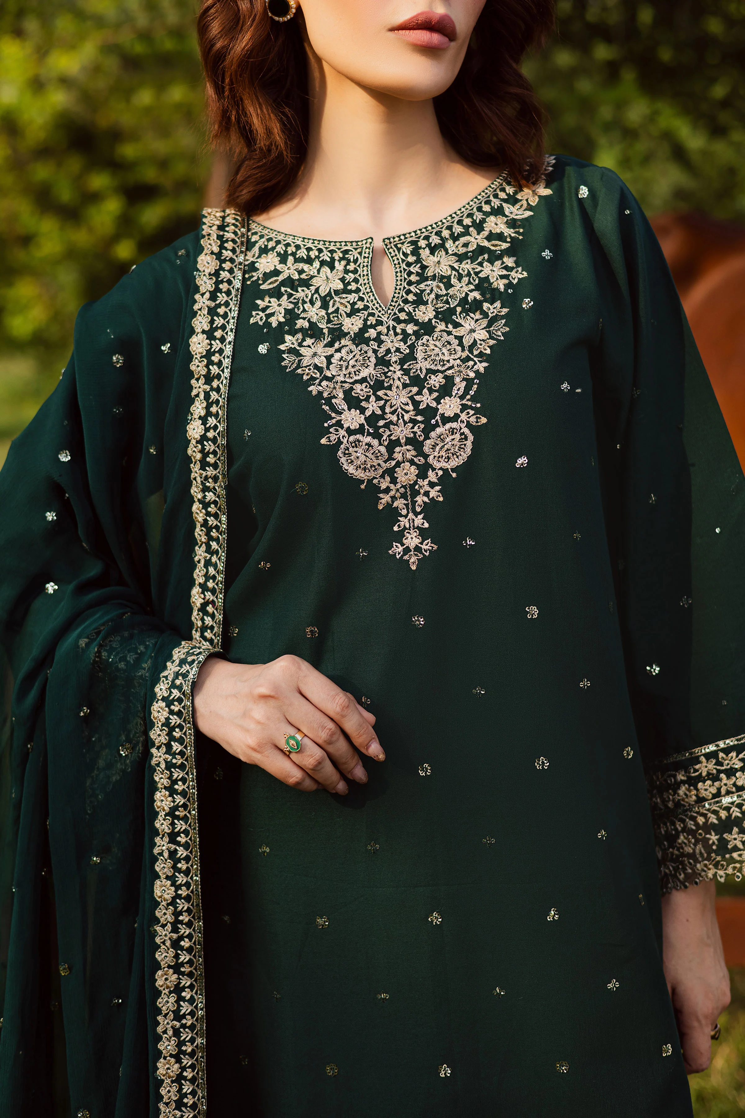 Asmira 3Pc - Embroidered Khaddar Dress - Image 6