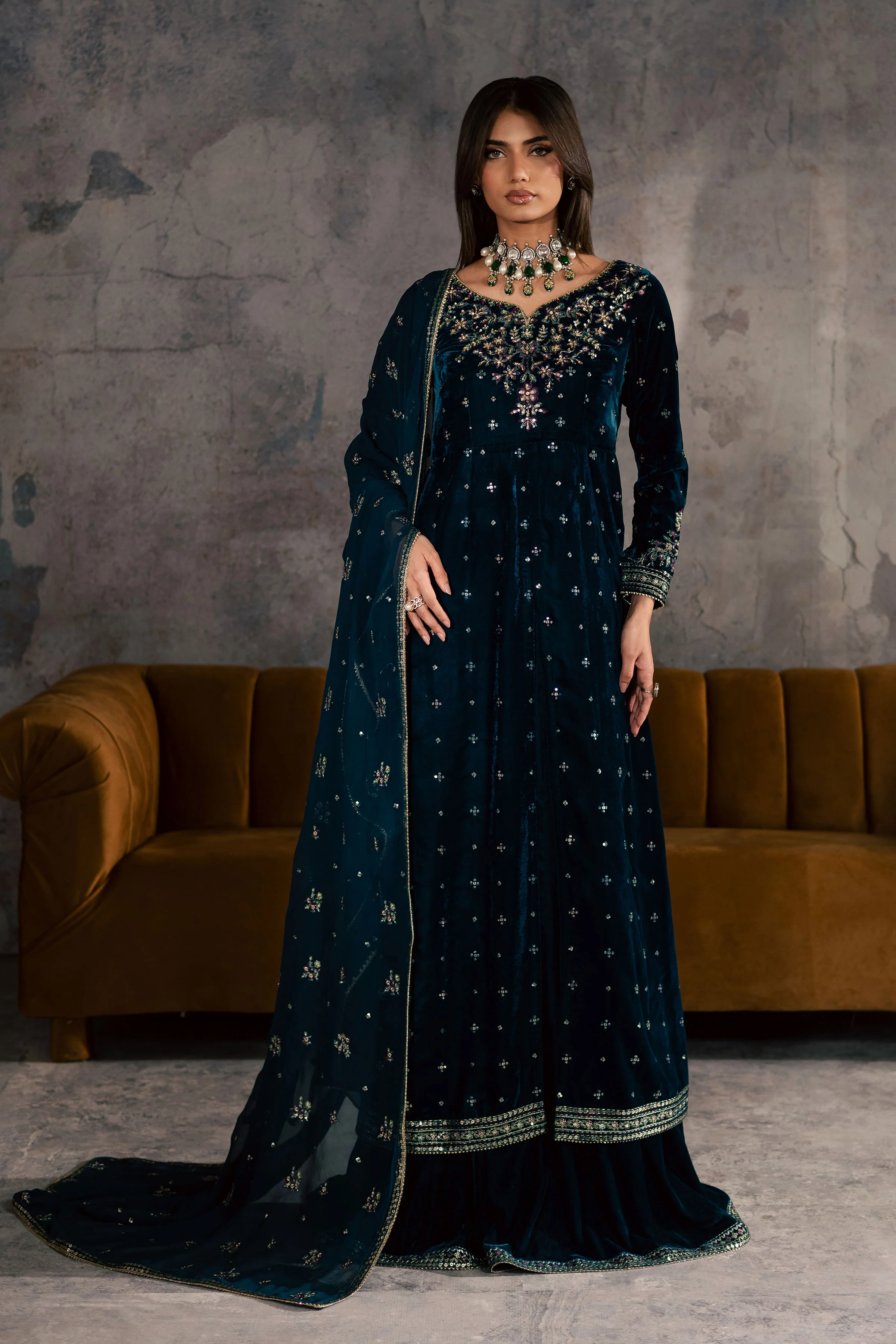 Ayra 3Pc - Velvet Formal Dress - Image 3