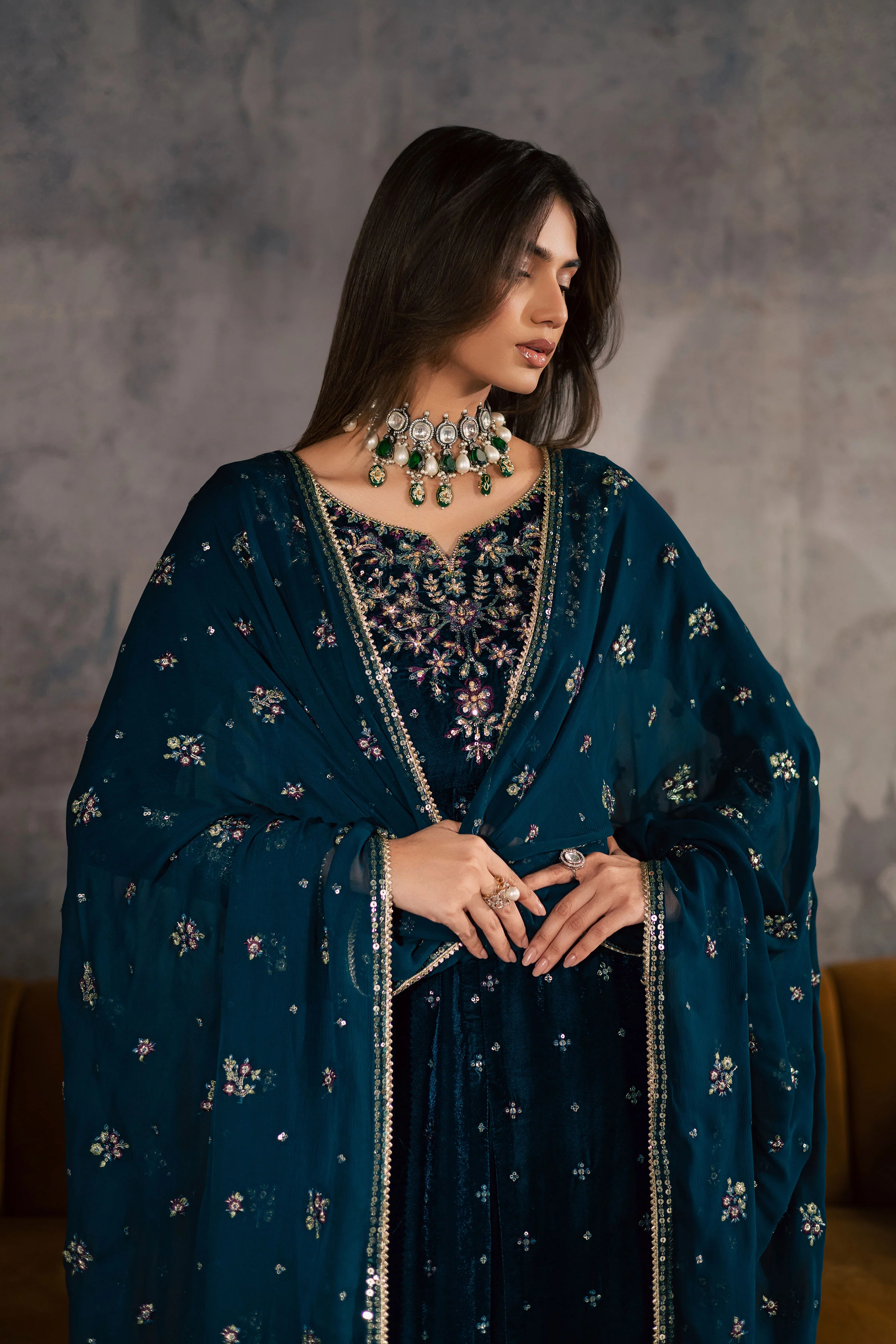 Ayra 3Pc - Velvet Formal Dress - Image 7