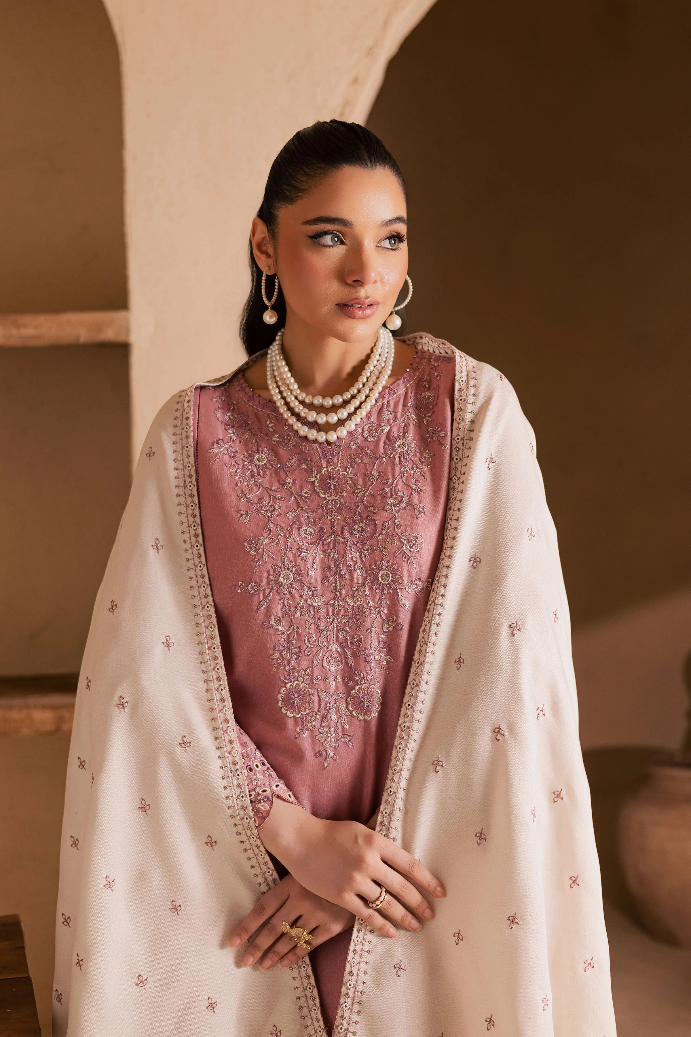 BirdSong 3Pc - Embroidered Khaddar Dress - Image 4