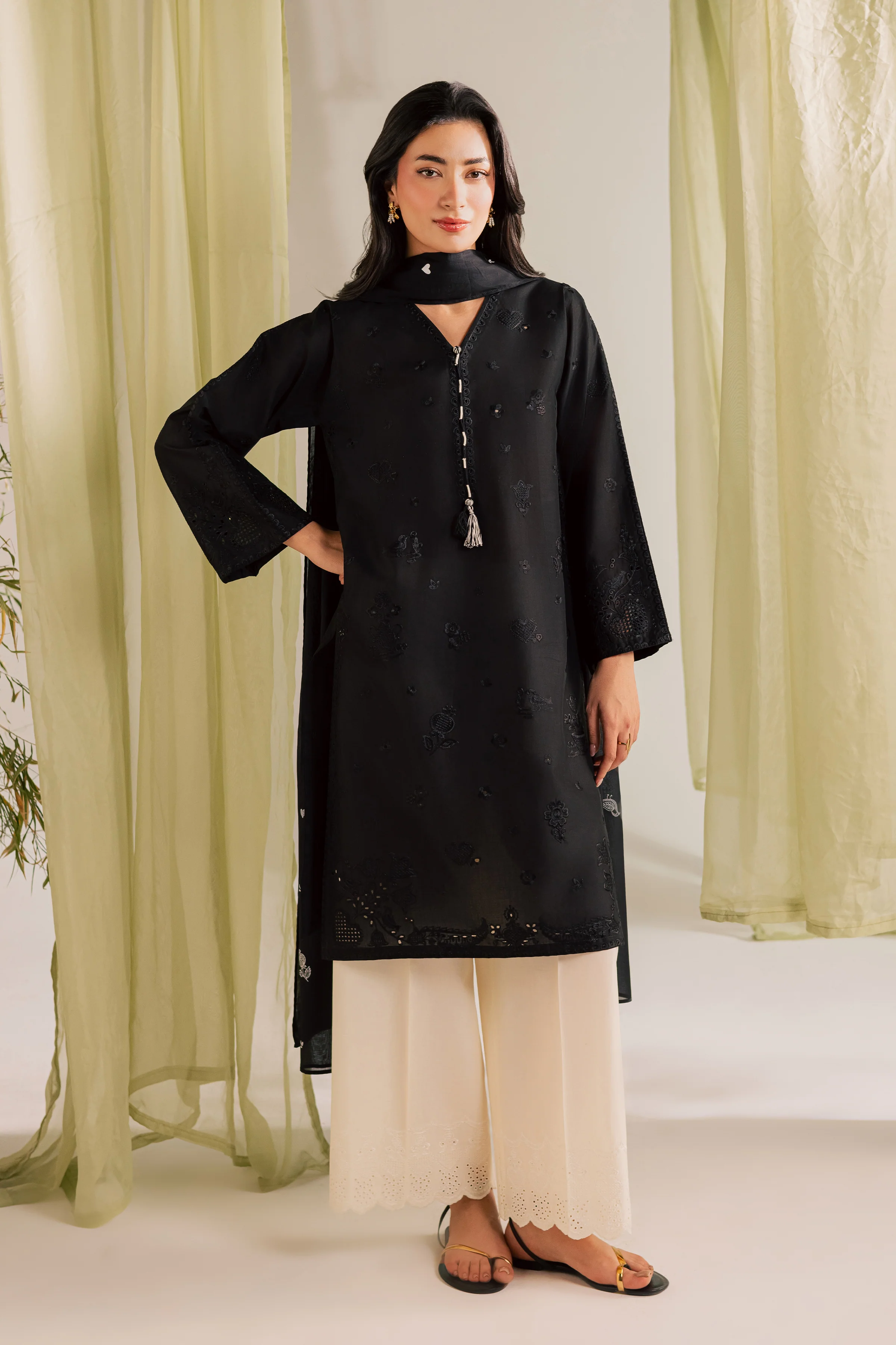 Black Bird 3Pc - Embroidered Lawn Dress - Image 8
