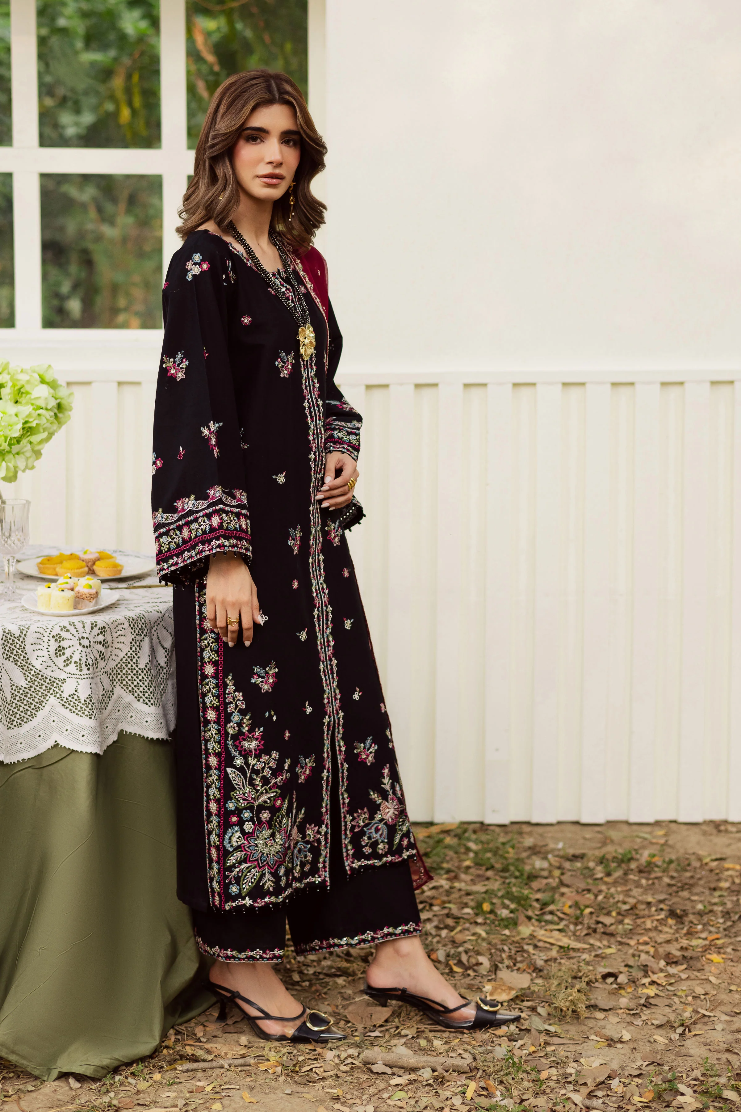 Black Musk 3Pc - Embroidered Khaddar Dress - Image 6