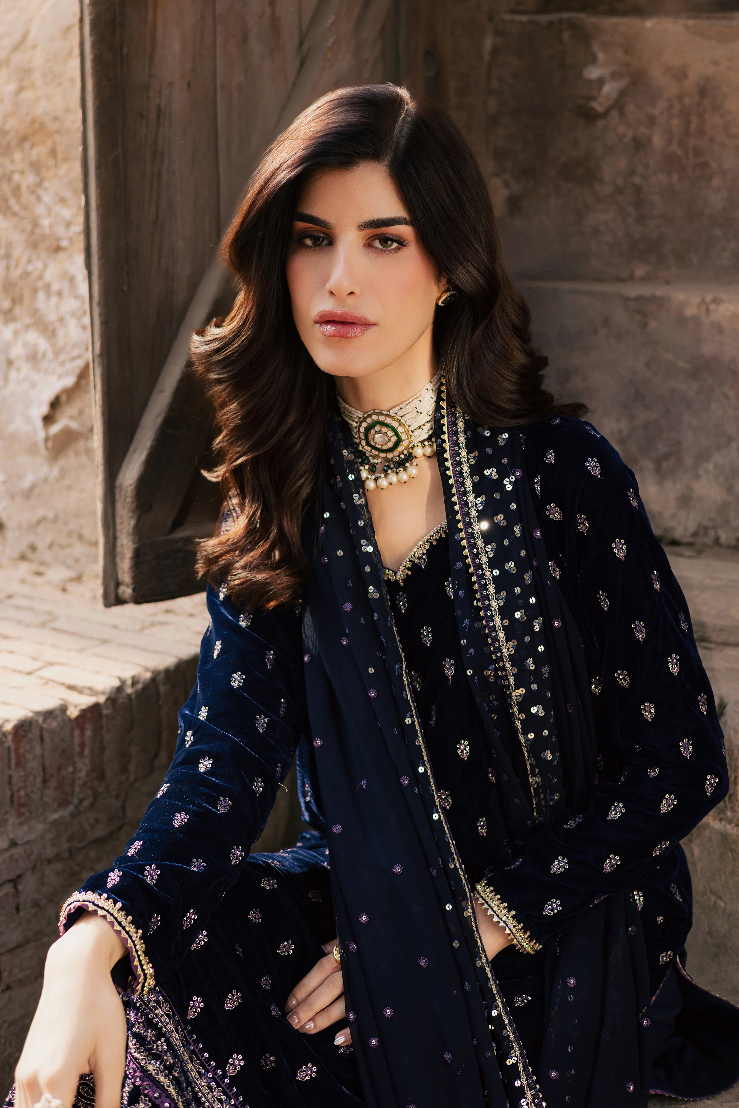 Blue Haze 3Pc - Festive Velvet Pret - Image 2