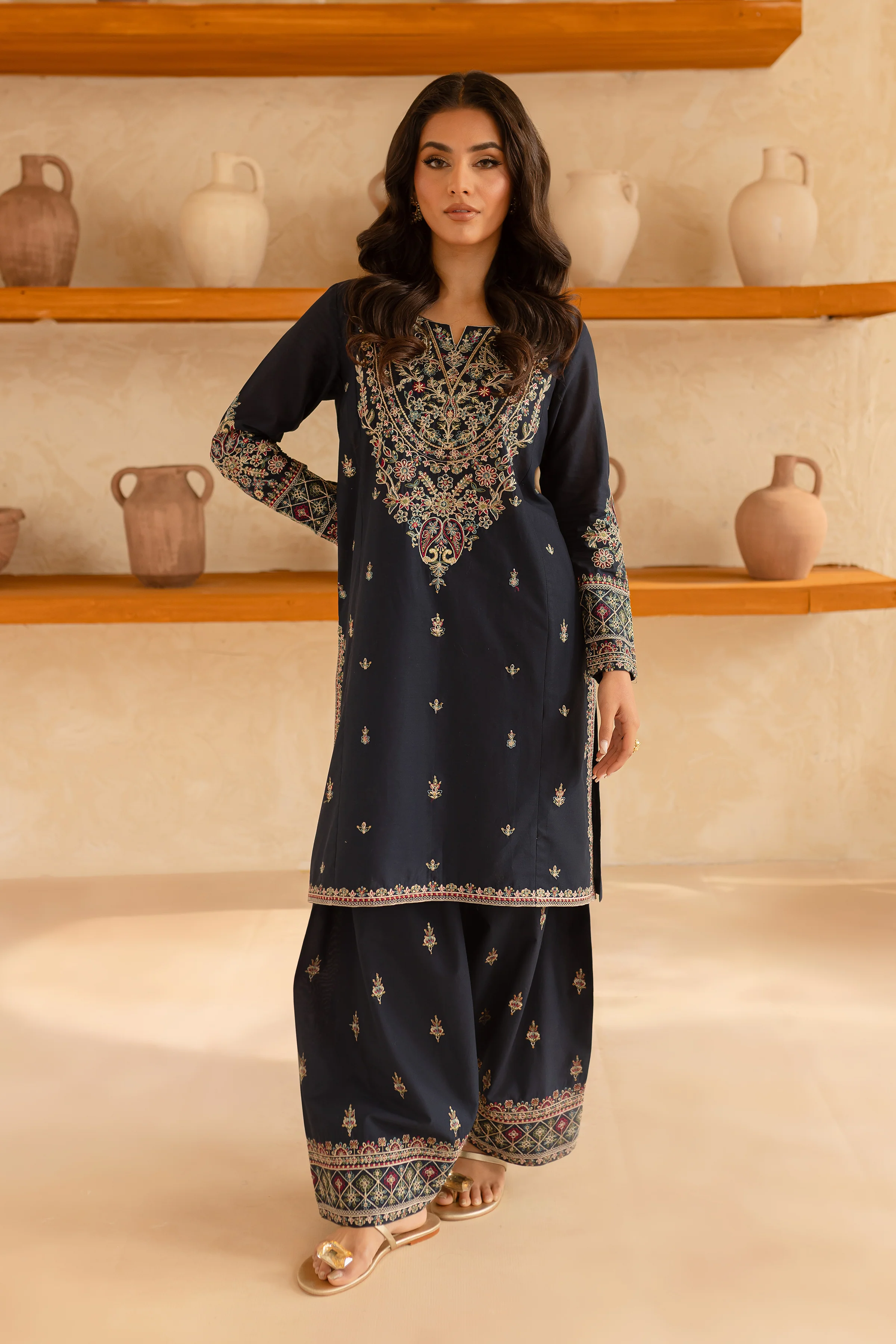 Blue Opal 2Pc - Embroidered Lawn Dress - Image 4