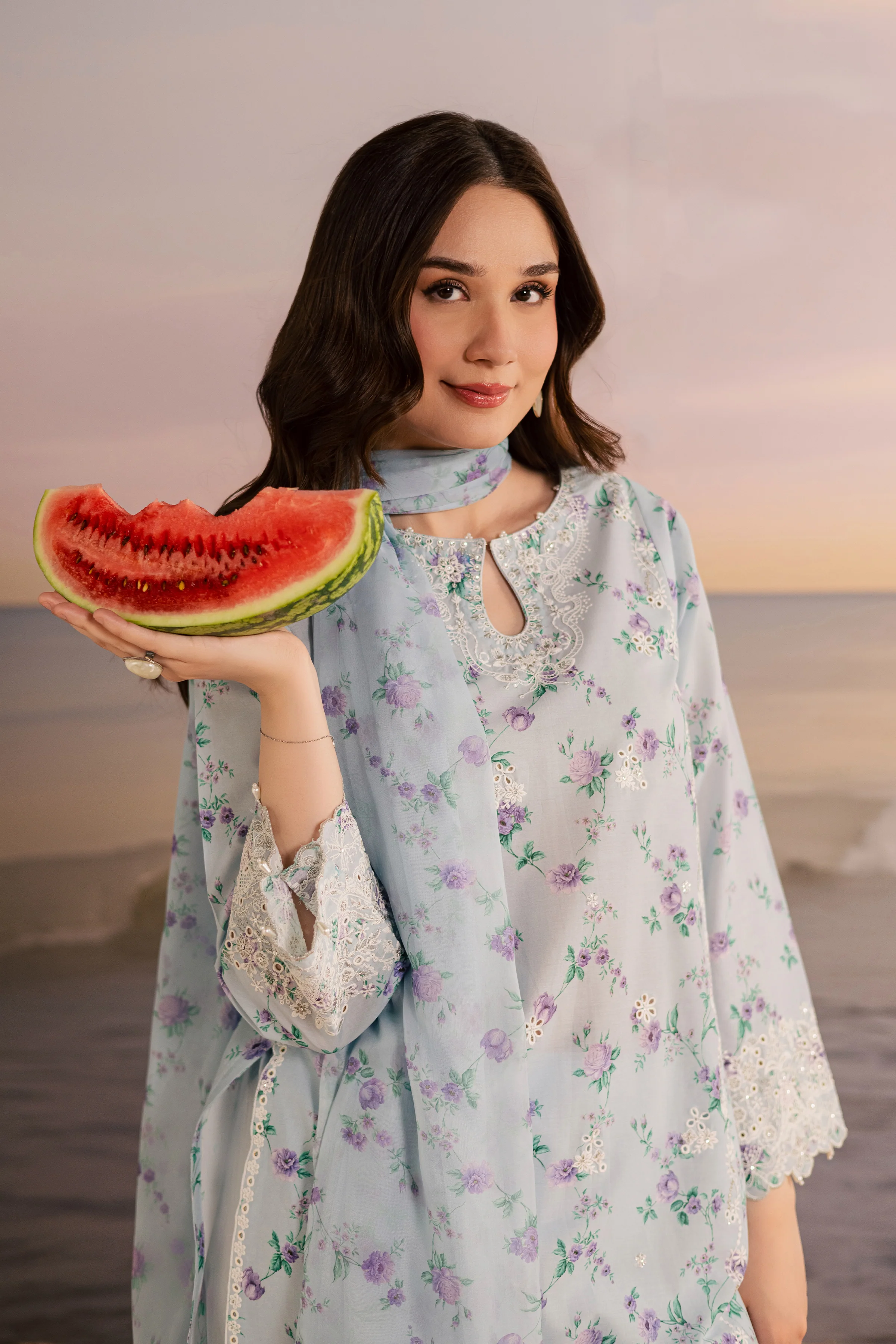 Blue Raima 3Pc - Printed Lawn Dress - Image 4