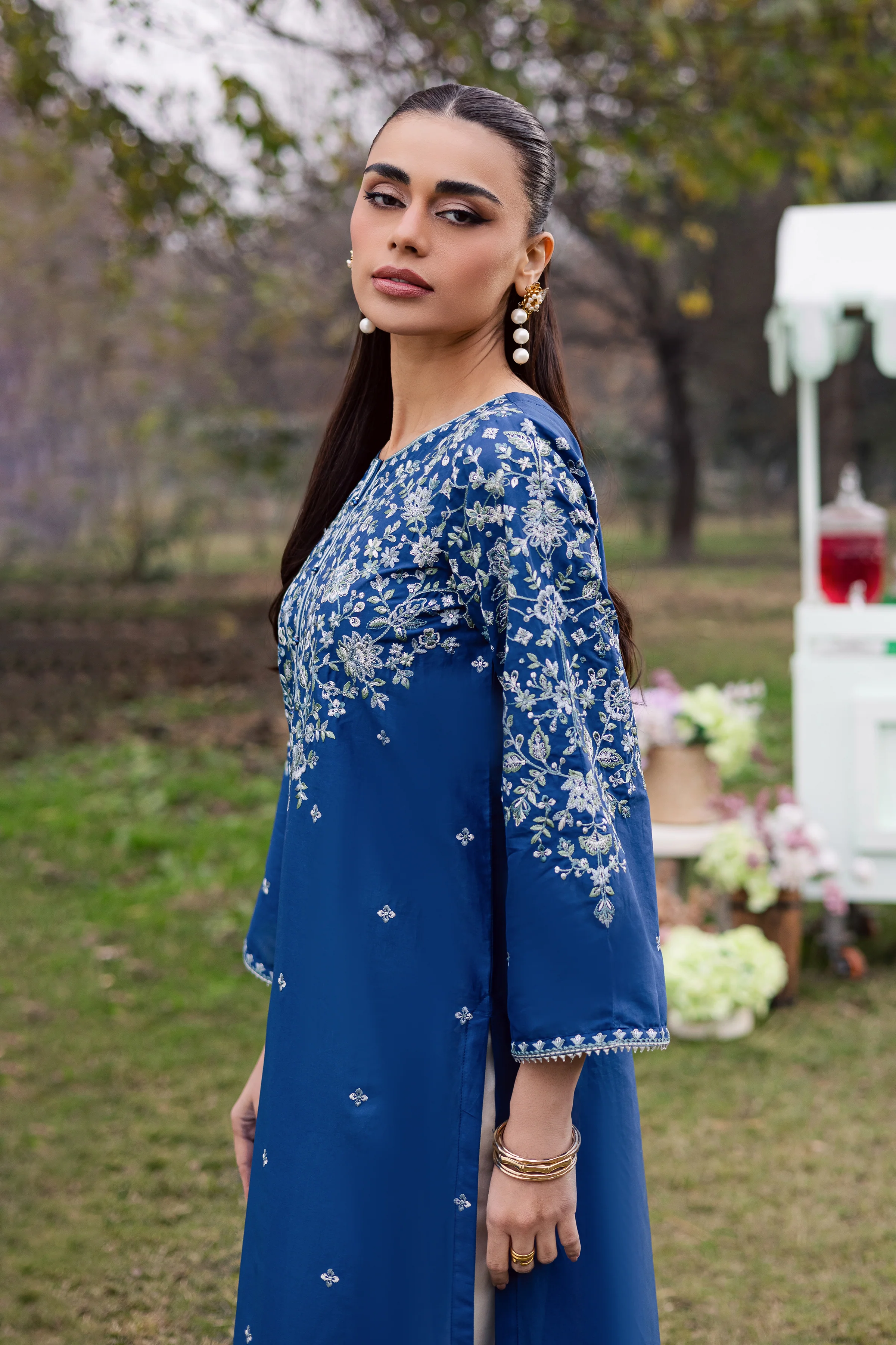 Blue Wink 3Pc - Festive Embroidered Lawn - Image 4