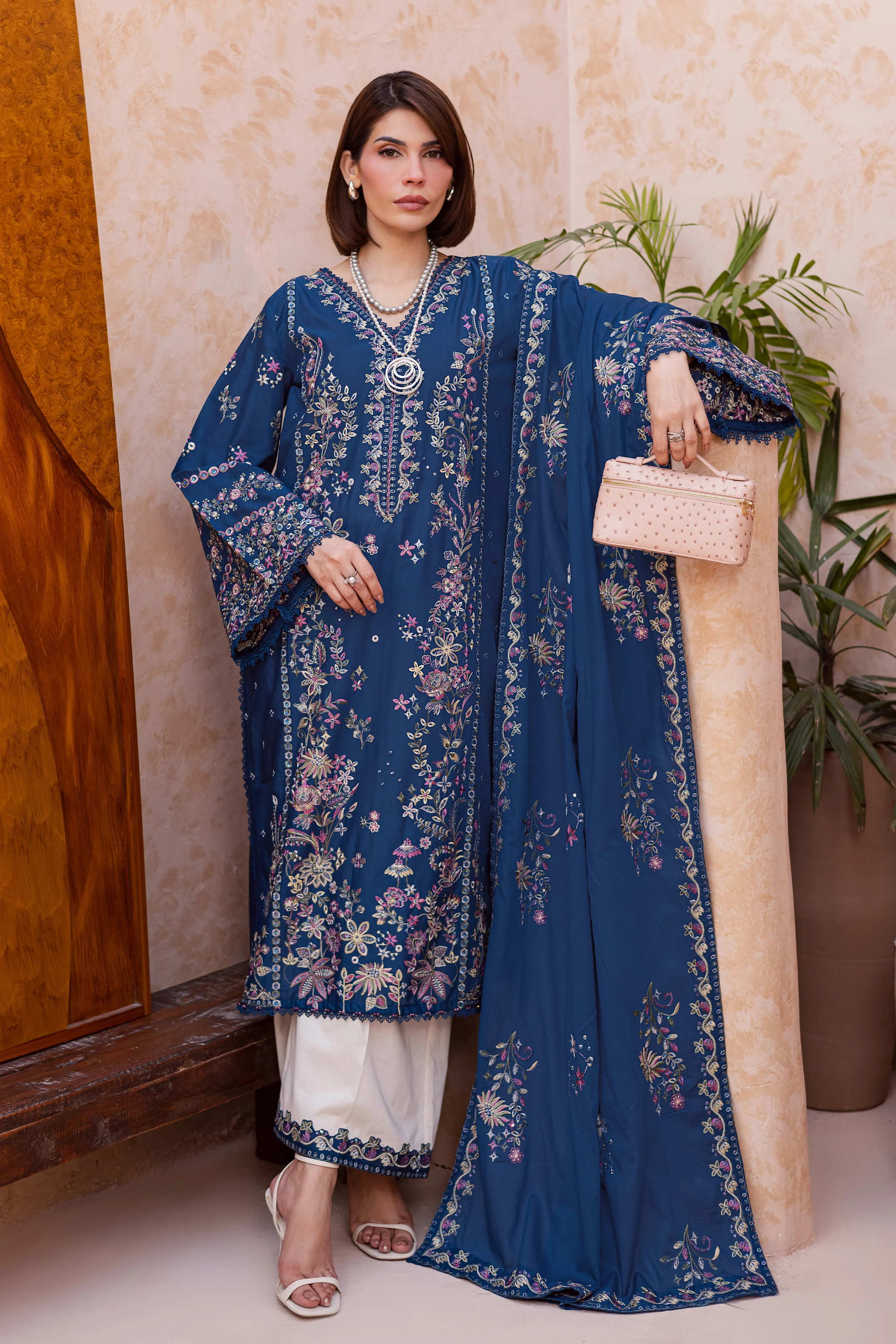 Bluebell 3Pc - Festive Embroidered Lawn - Image 3