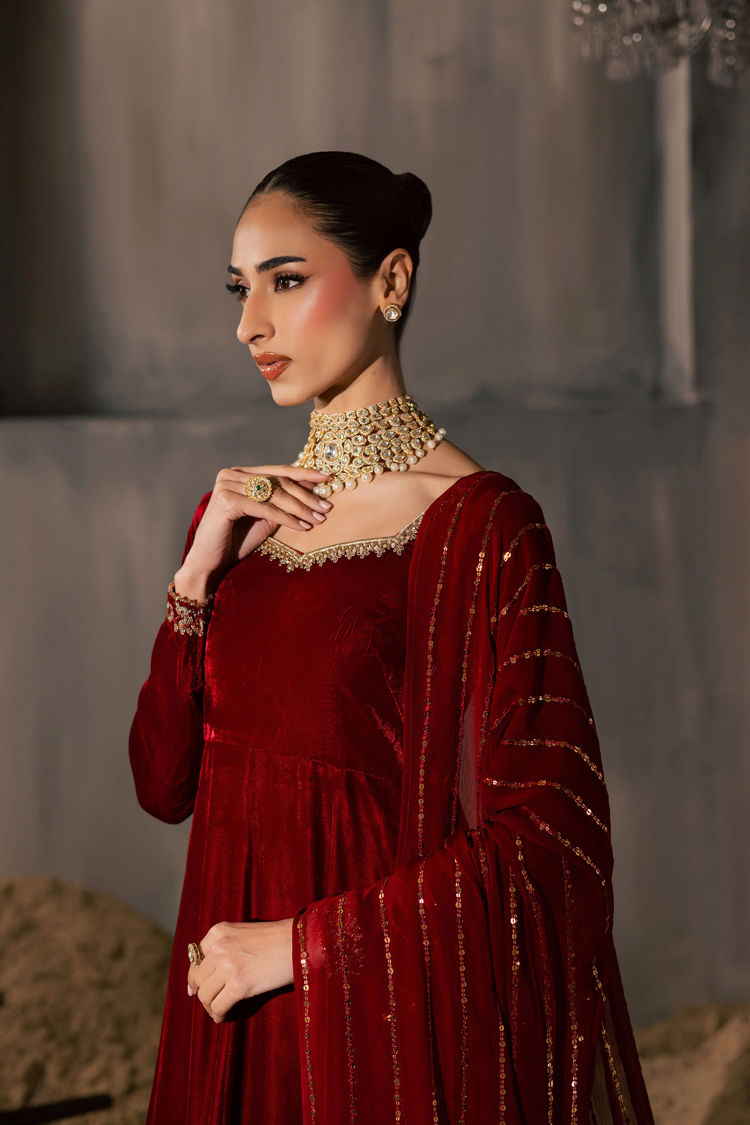 Carnation 3Pc - Velvet Luxe Pret - Image 5