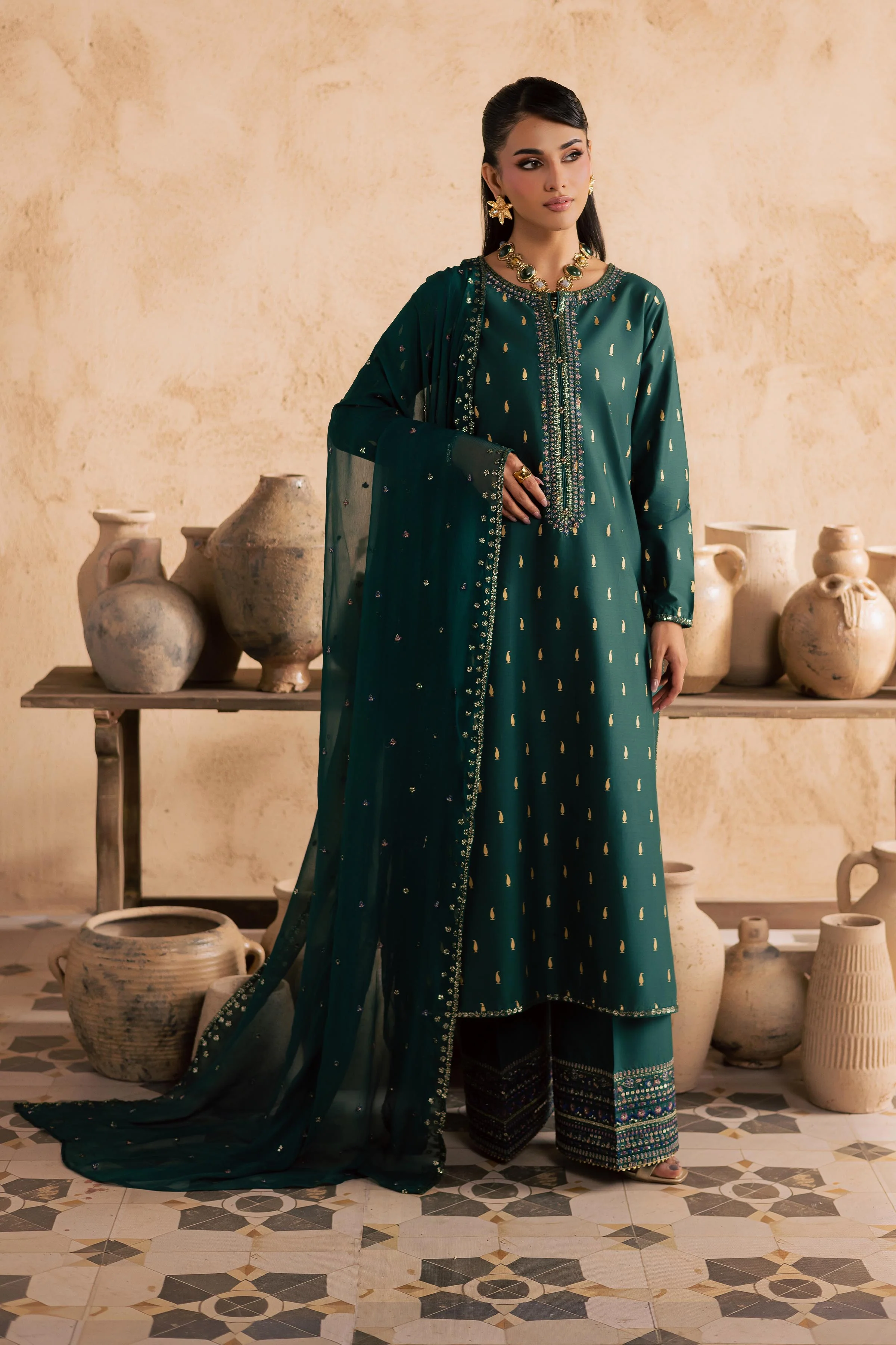 Caspien 3Pc - Embroidered Festive Pret - Image 3