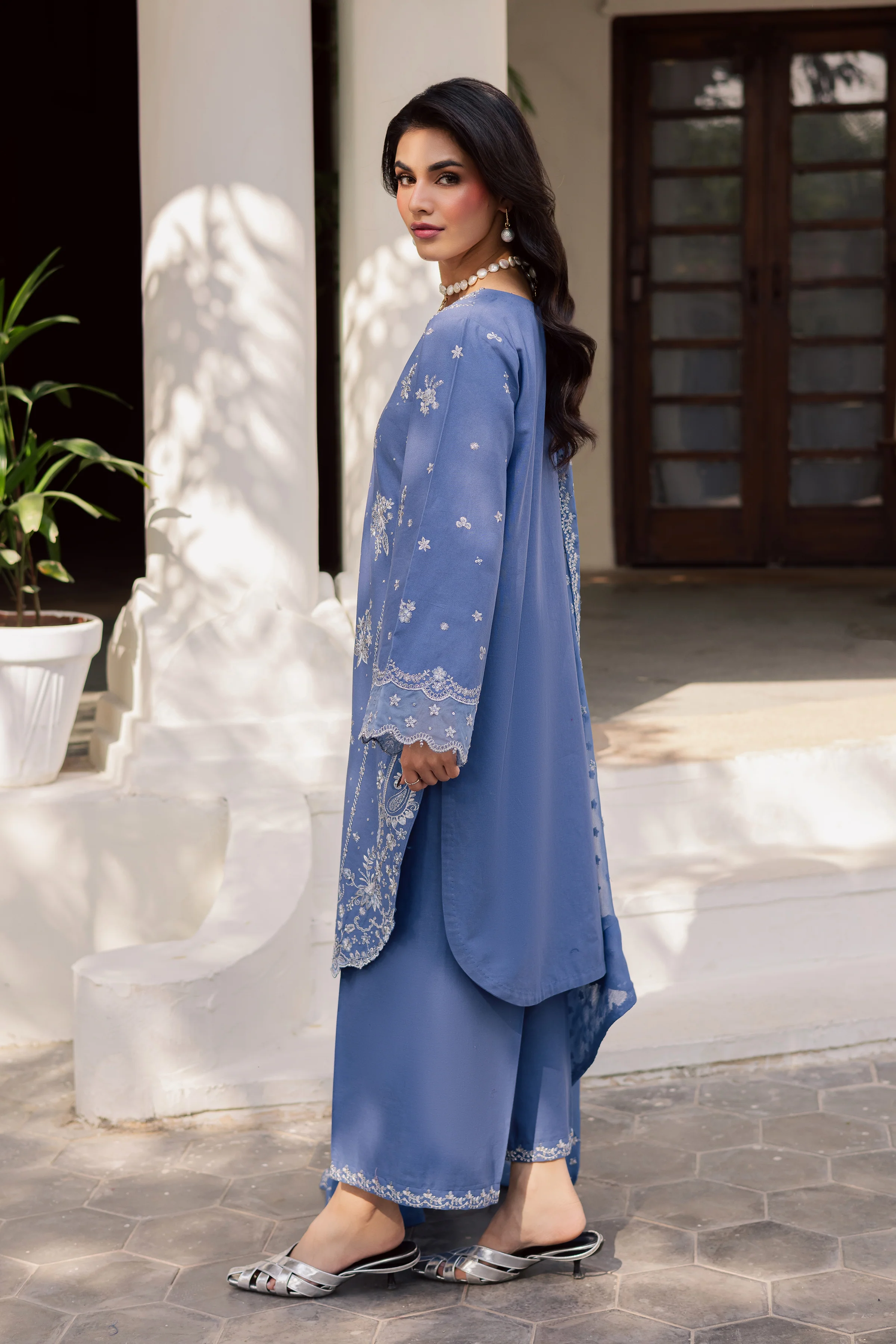 Chaandi 3Pc - Embroidered Khaddar Dress - Image 3