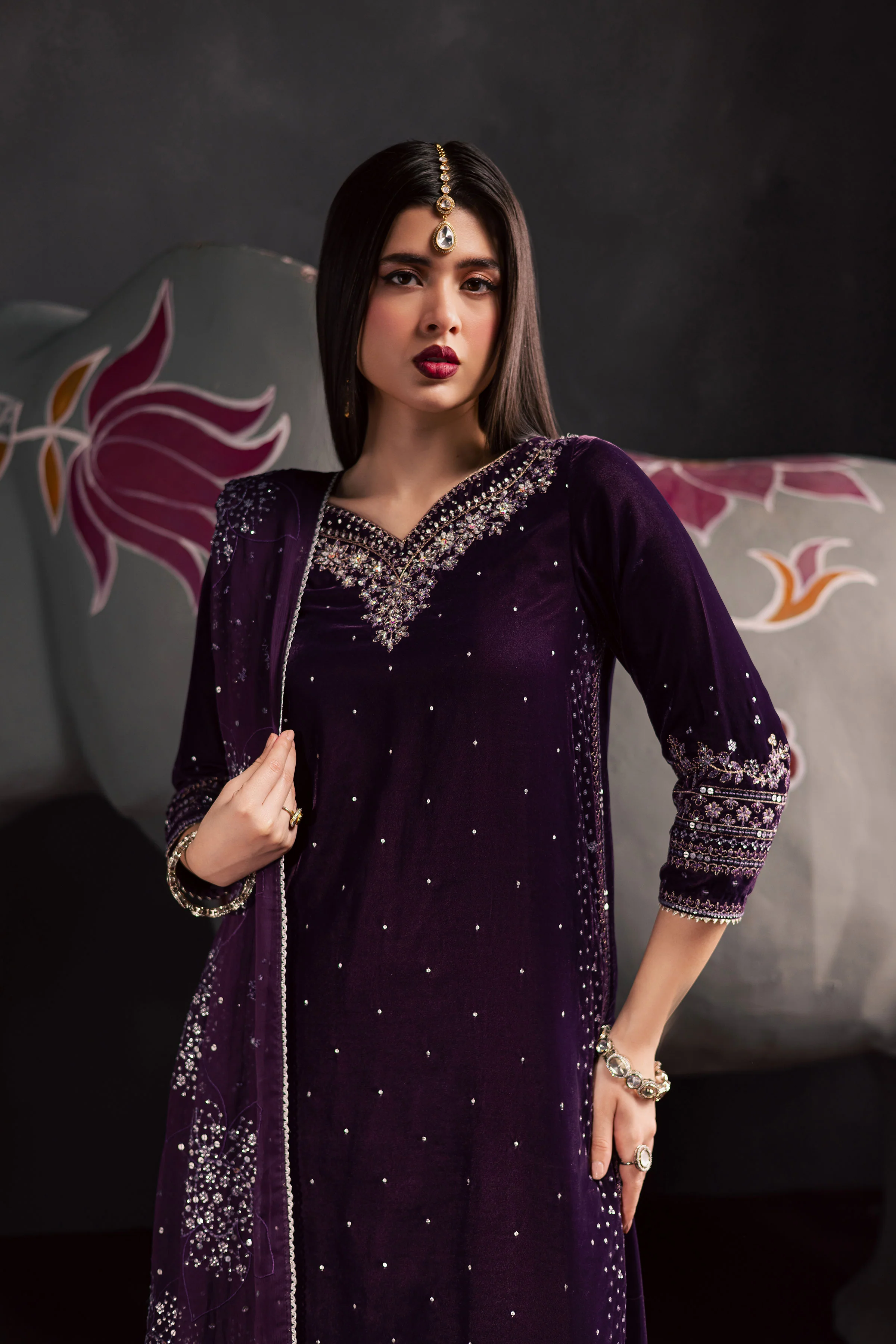 Chamak 3Pc - Velvet Luxe Pret - Image 4