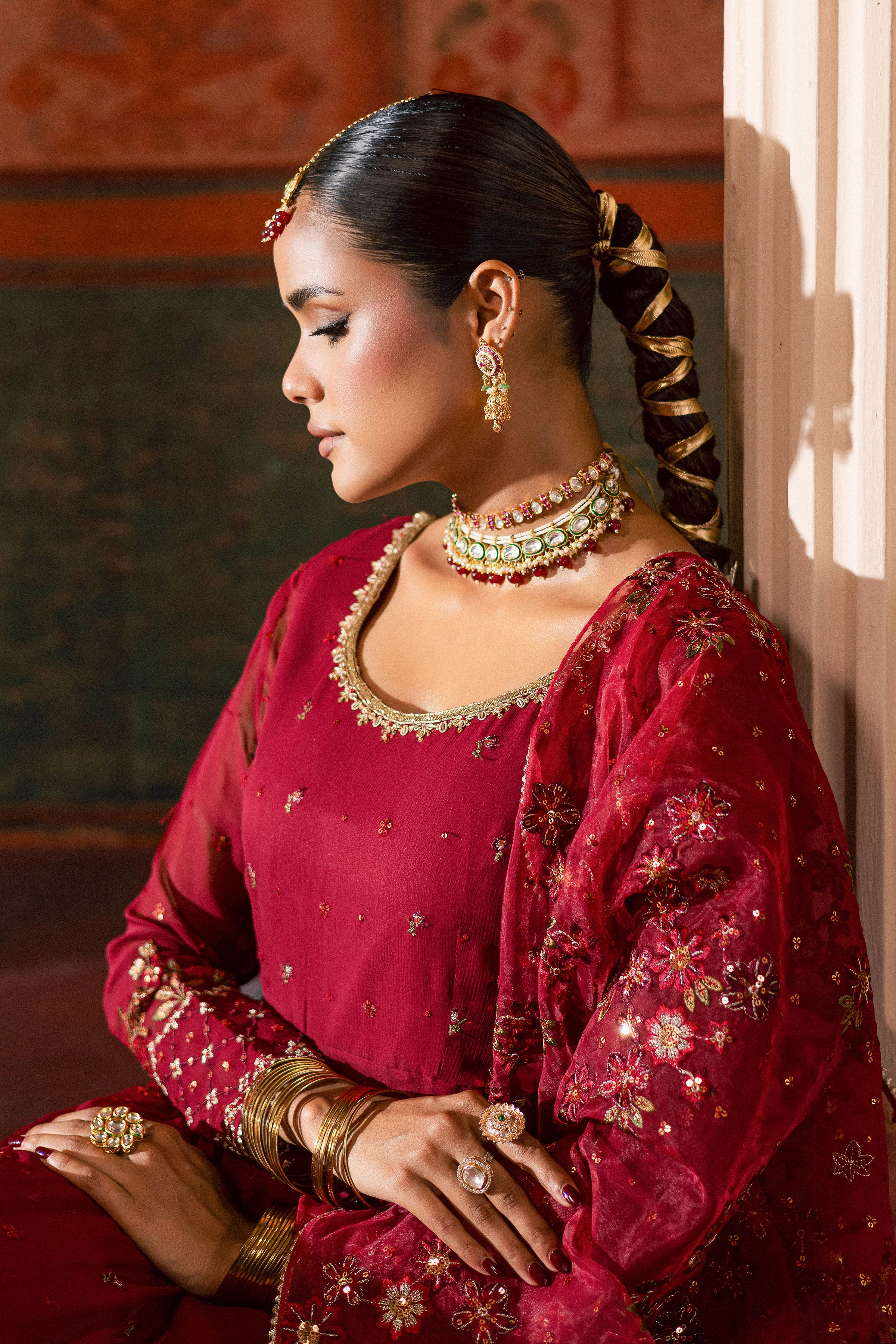 Chaotic Garet 3Pc - Chiffon Wedding Frock - Image 3