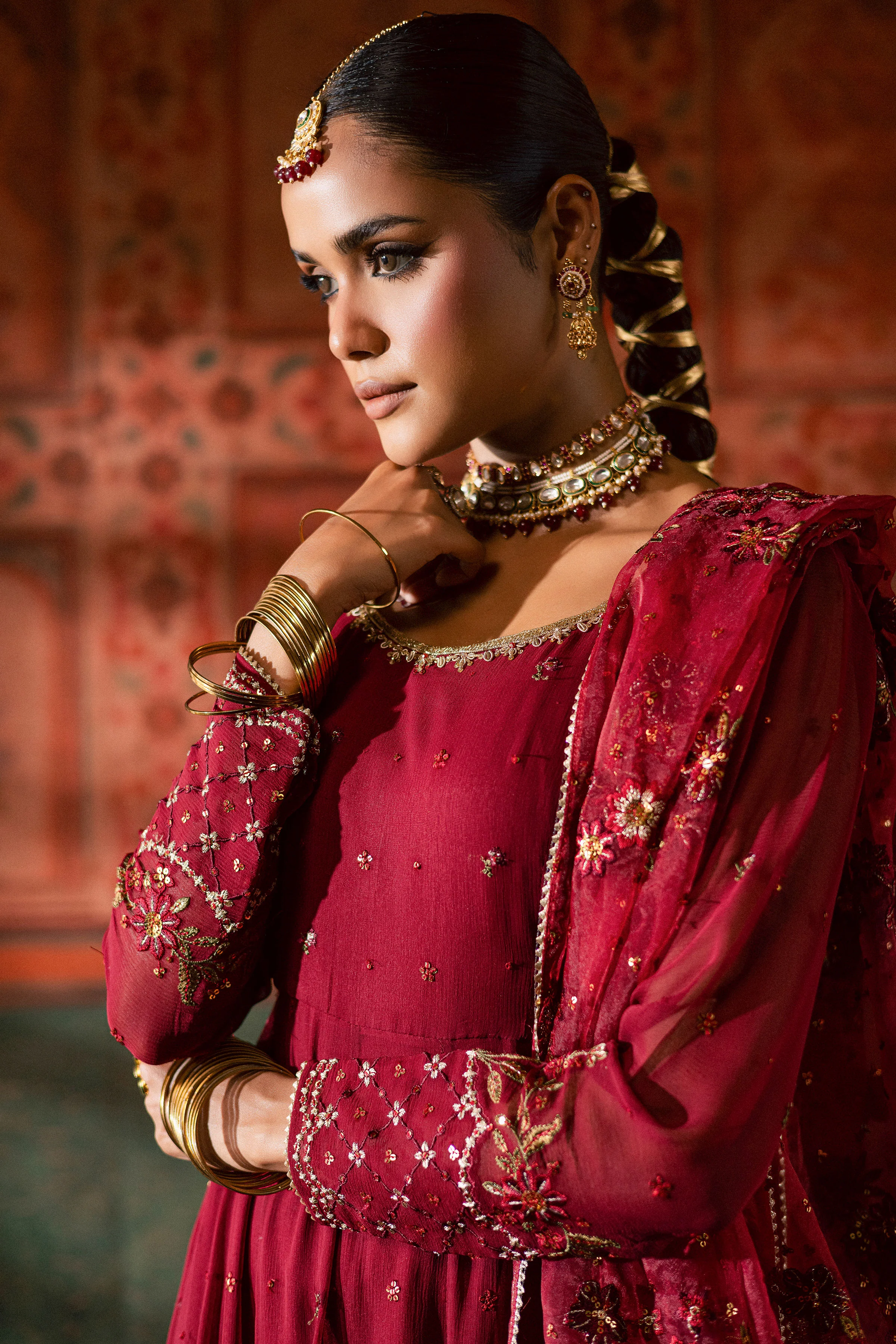 Chaotic Garet 3Pc - Chiffon Wedding Frock - Image 7