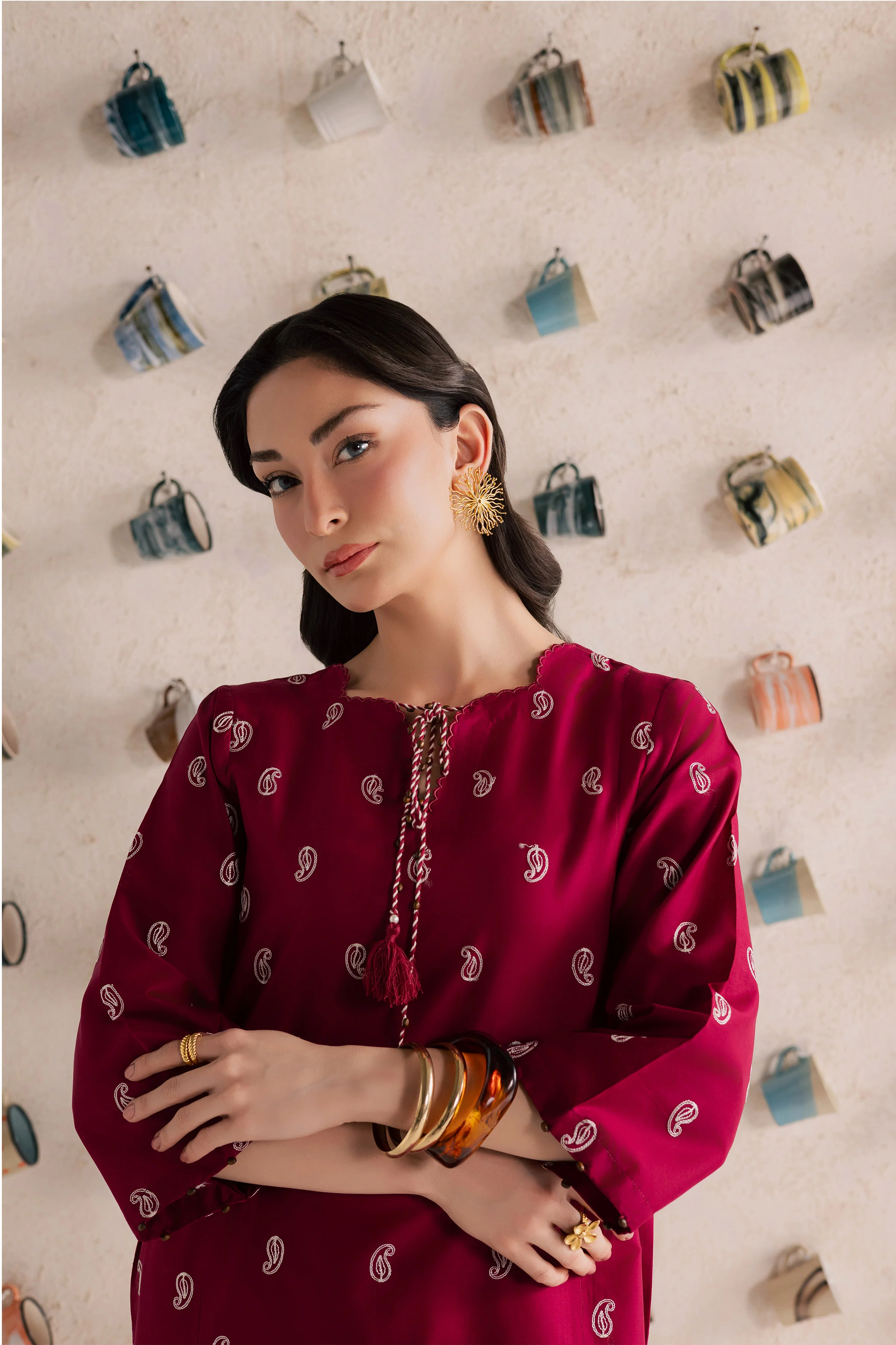Cherry Puff 2Pc - Embroidered Lawn Dress - Image 7