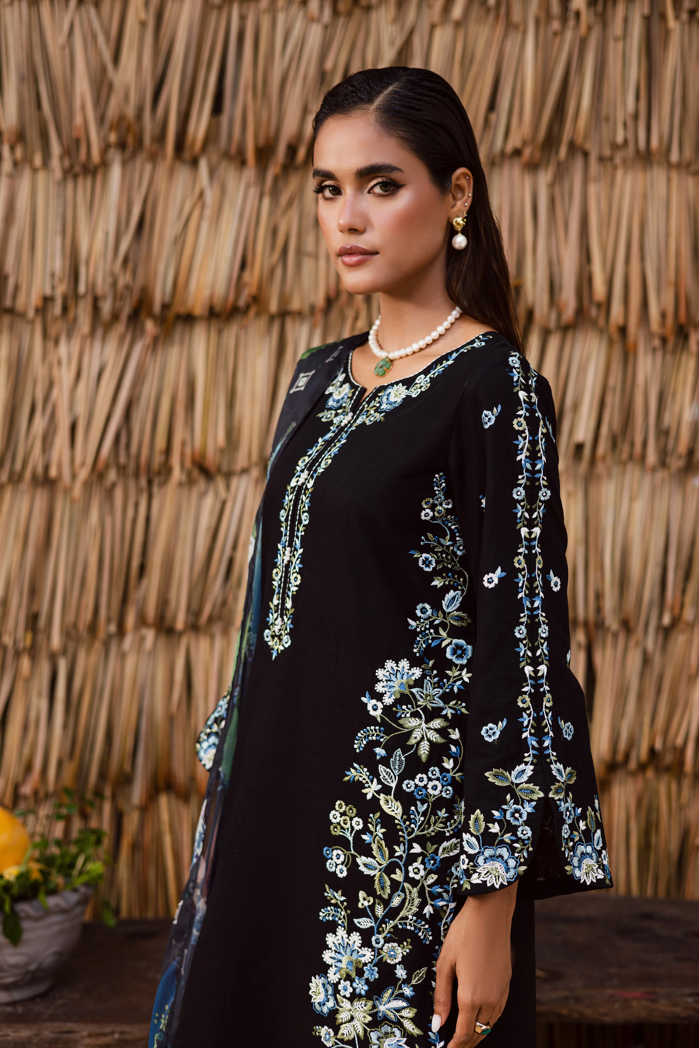 Crimora 3Pc - Embroidered Khaddar Dress - Image 7