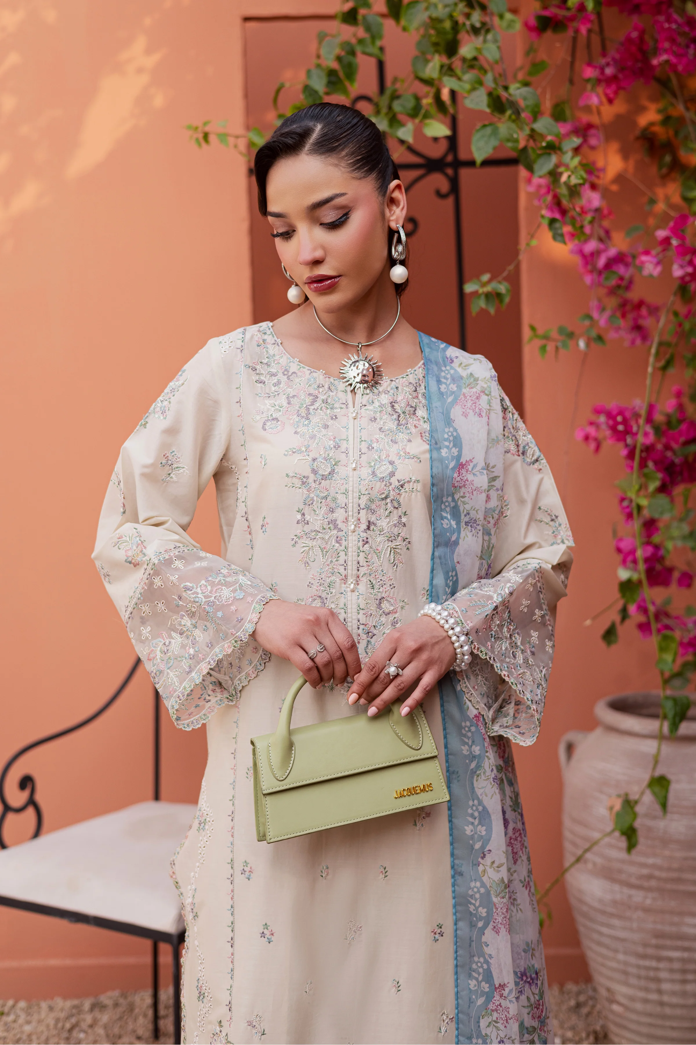 Cyntia 3Pc - Festive Embroidered Lawn - Image 12