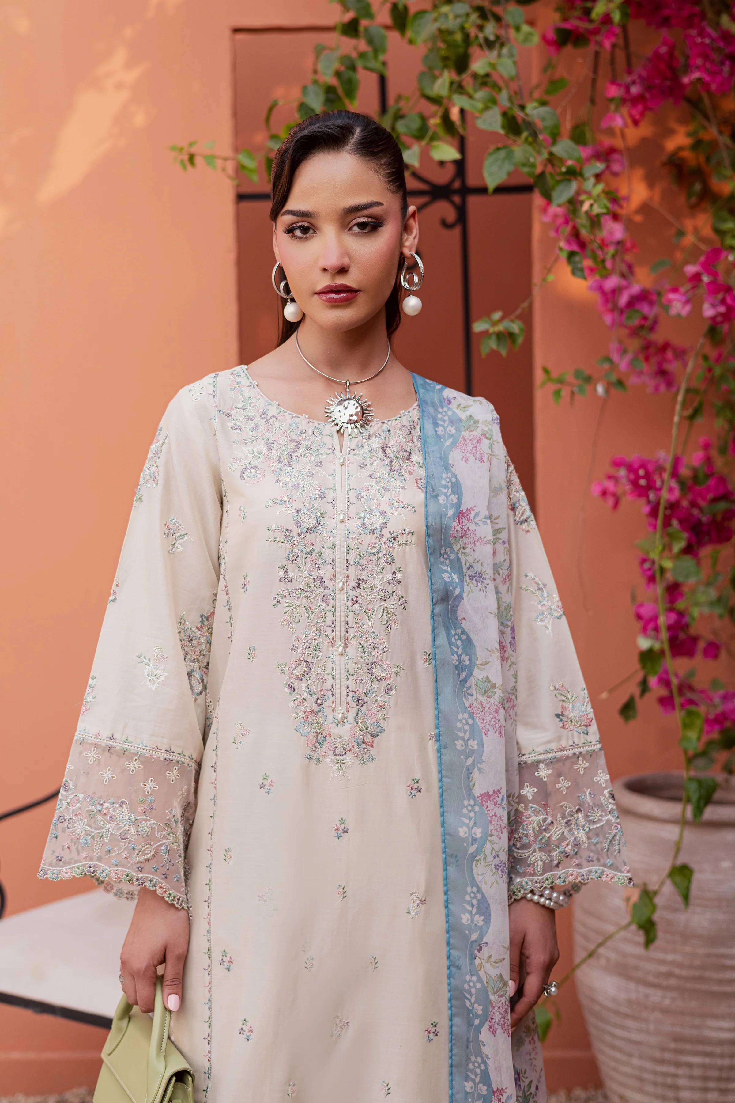 Cyntia 3Pc - Festive Embroidered Lawn - Image 13