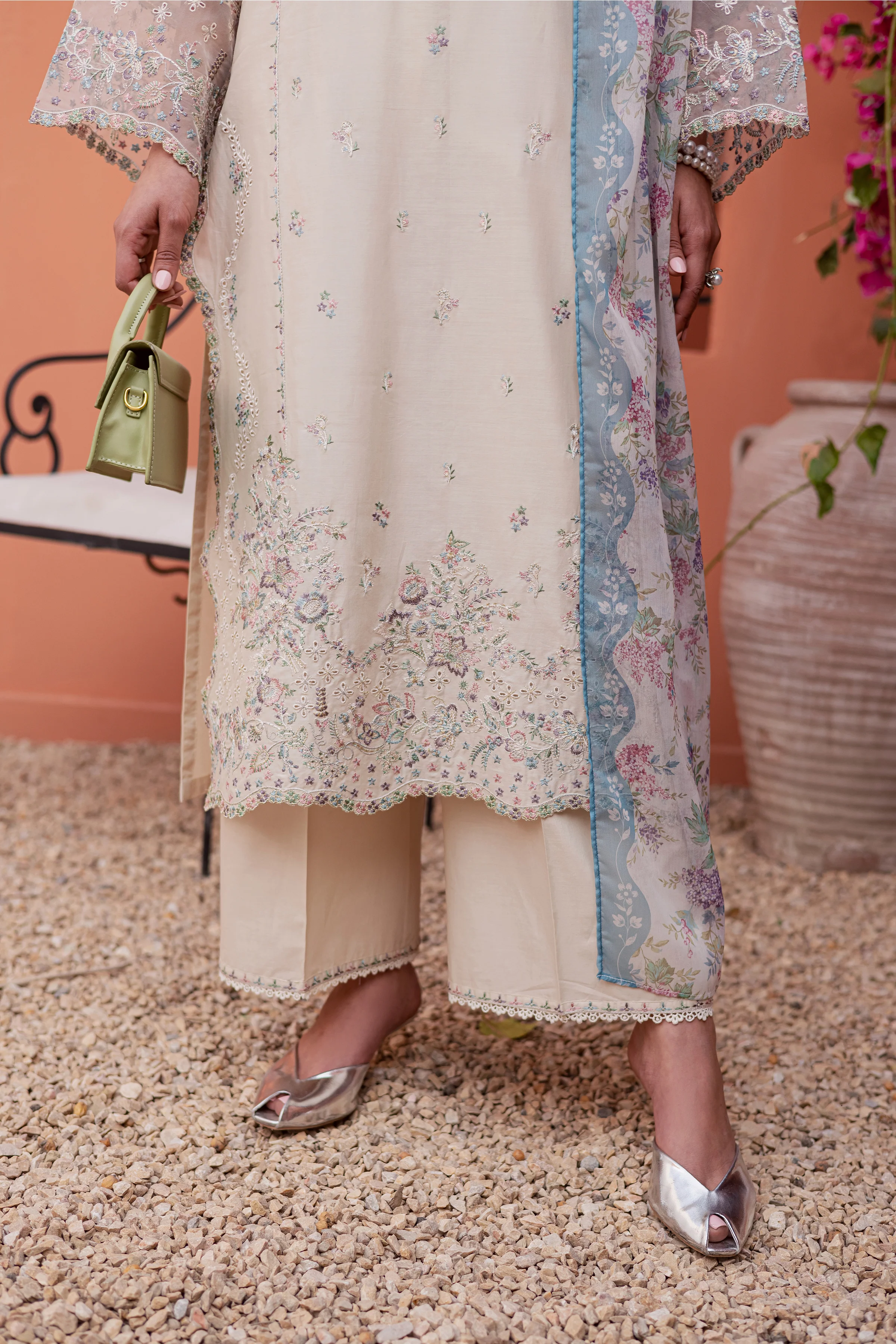Cyntia 3Pc - Festive Embroidered Lawn - Image 15