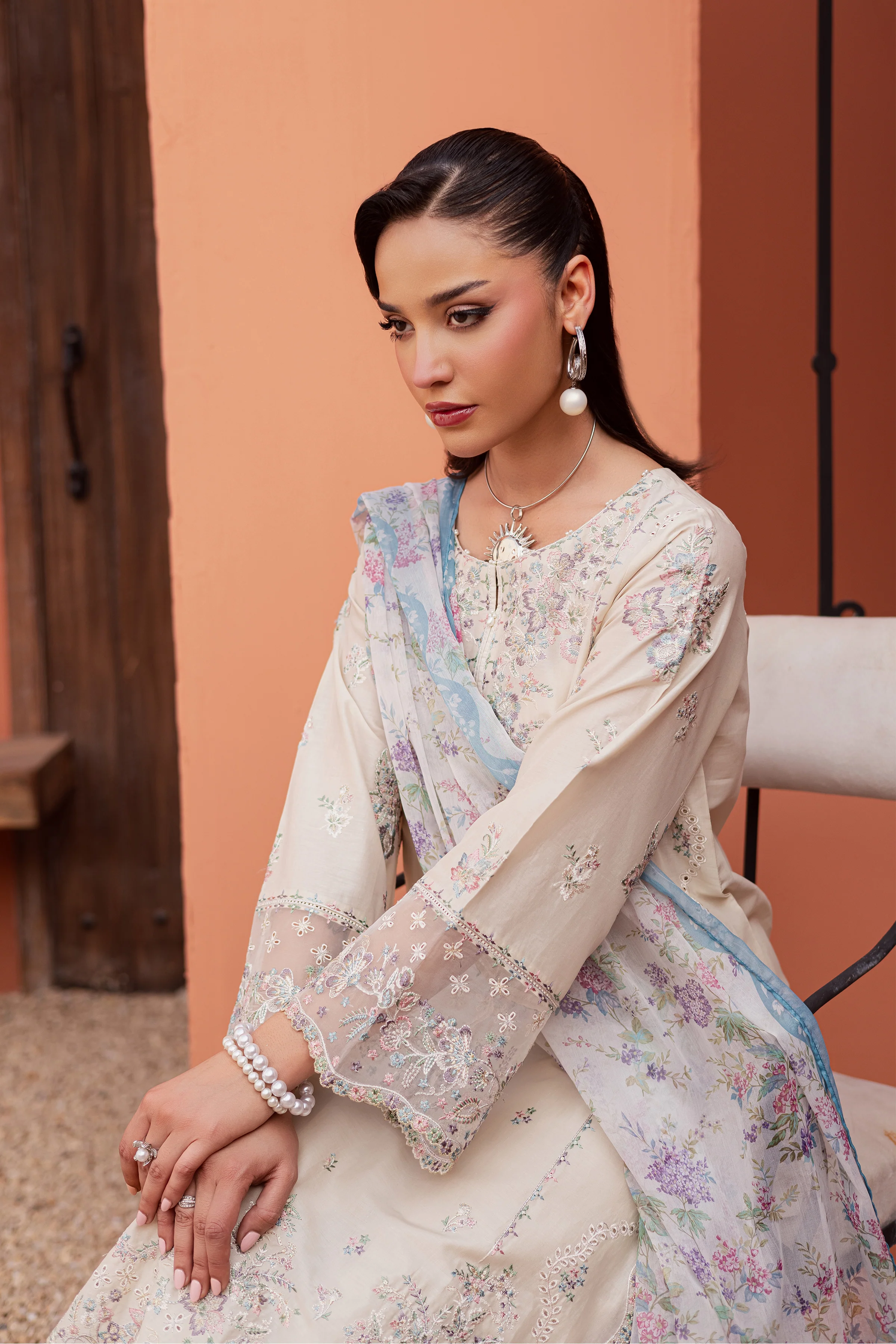 Cyntia 3Pc - Festive Embroidered Lawn - Image 3