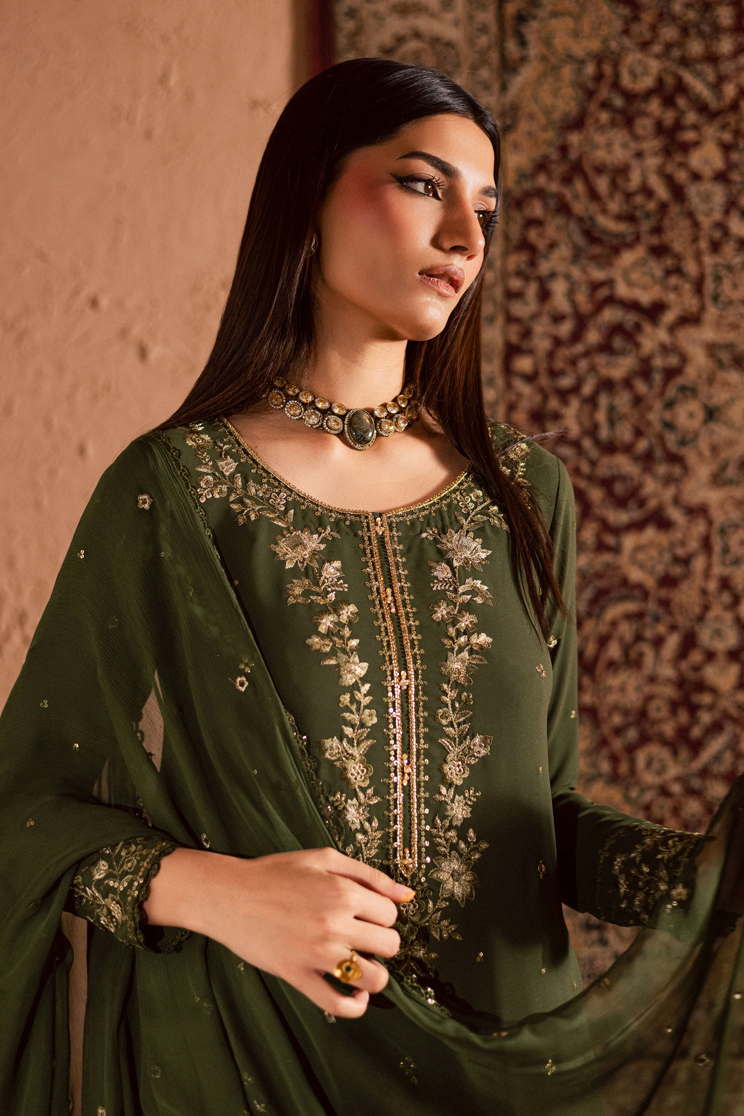 Dark Jade 3Pc- Festive Luxe Pret - Image 5