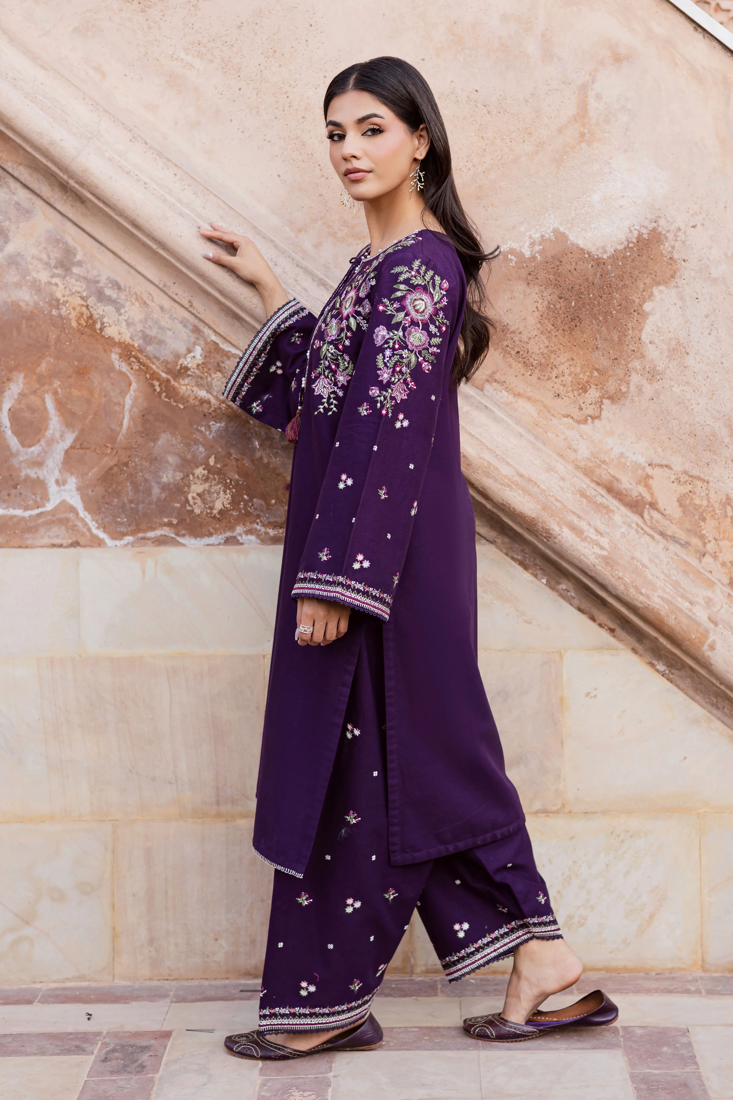 Deejo Iris 2Pc - Embroidered Khaddar Dress - Image 3