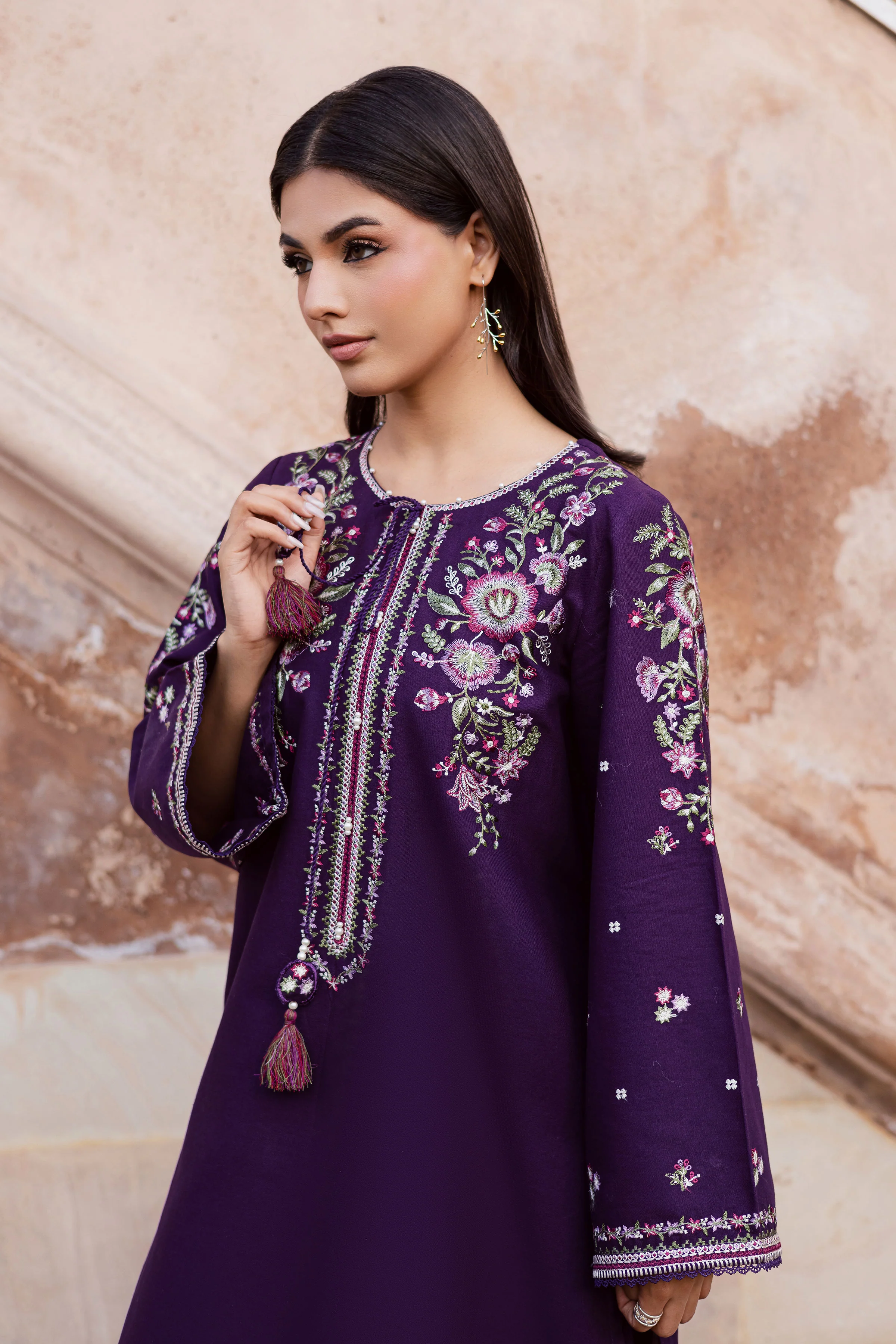 Deejo Iris 2Pc - Embroidered Khaddar Dress - Image 5