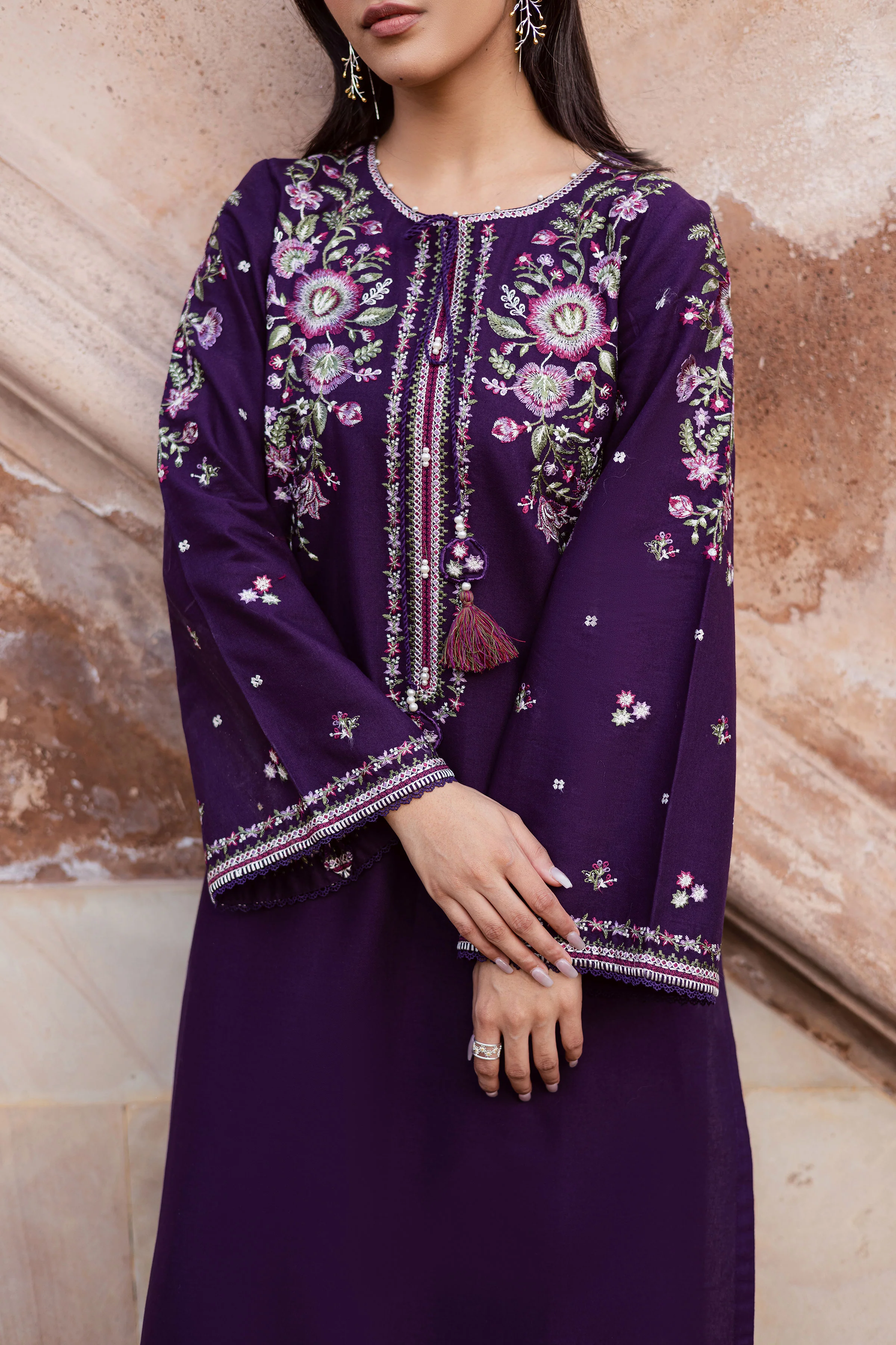 Deejo Iris 2Pc - Embroidered Khaddar Dress - Image 7