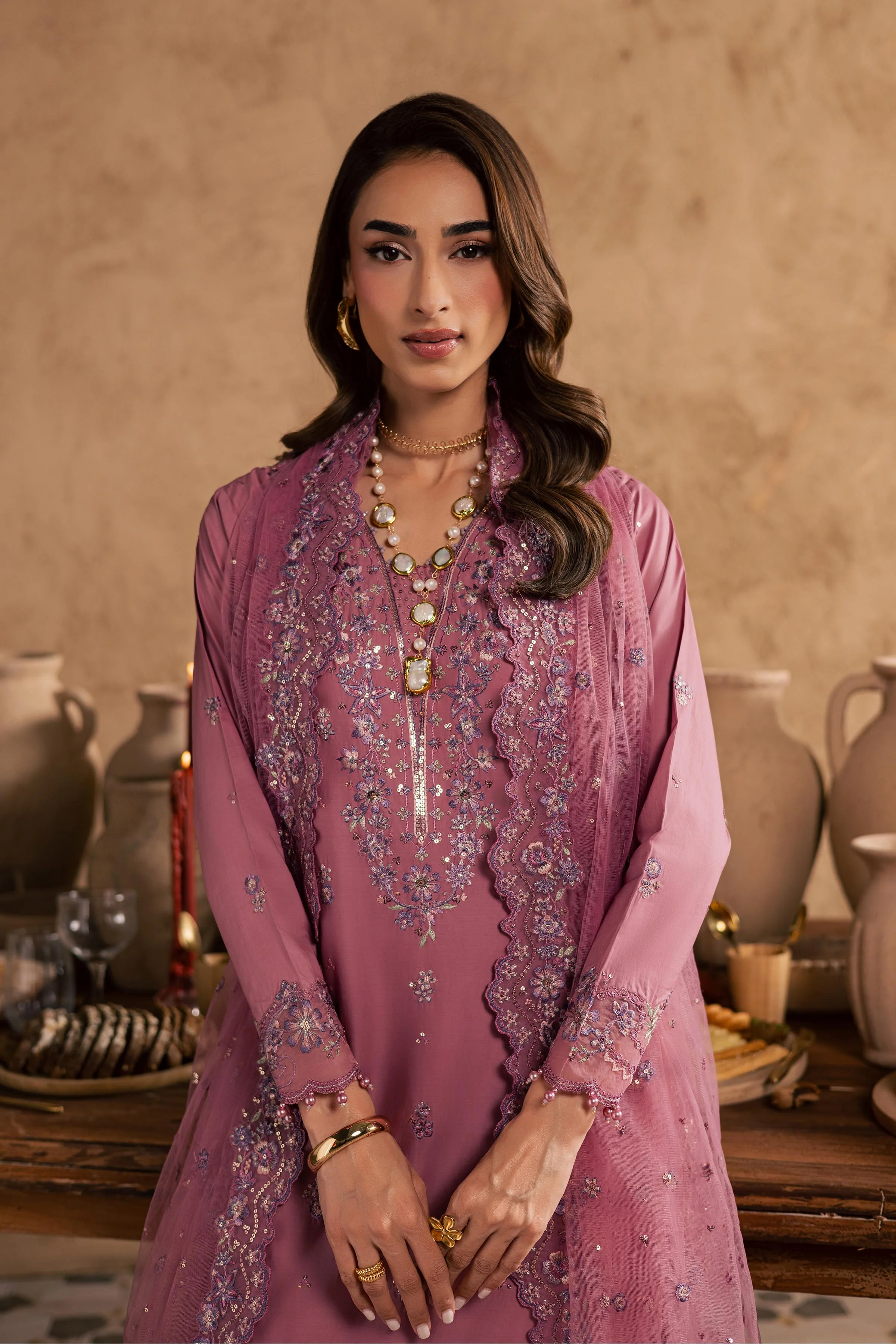Dhinara 3Pc - Embroidered Festive Pret - Image 4
