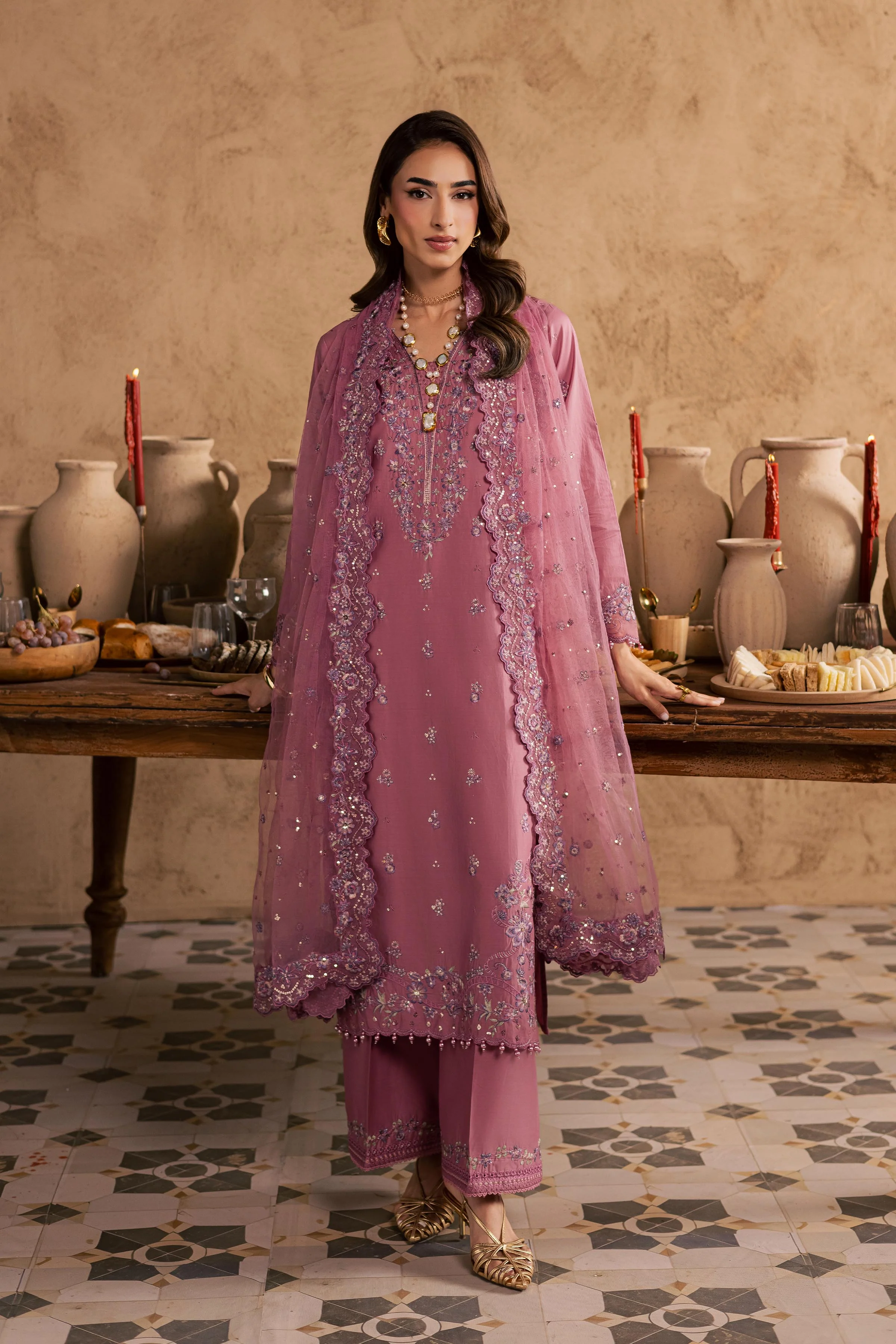 Dhinara 3Pc - Embroidered Festive Pret - Image 5