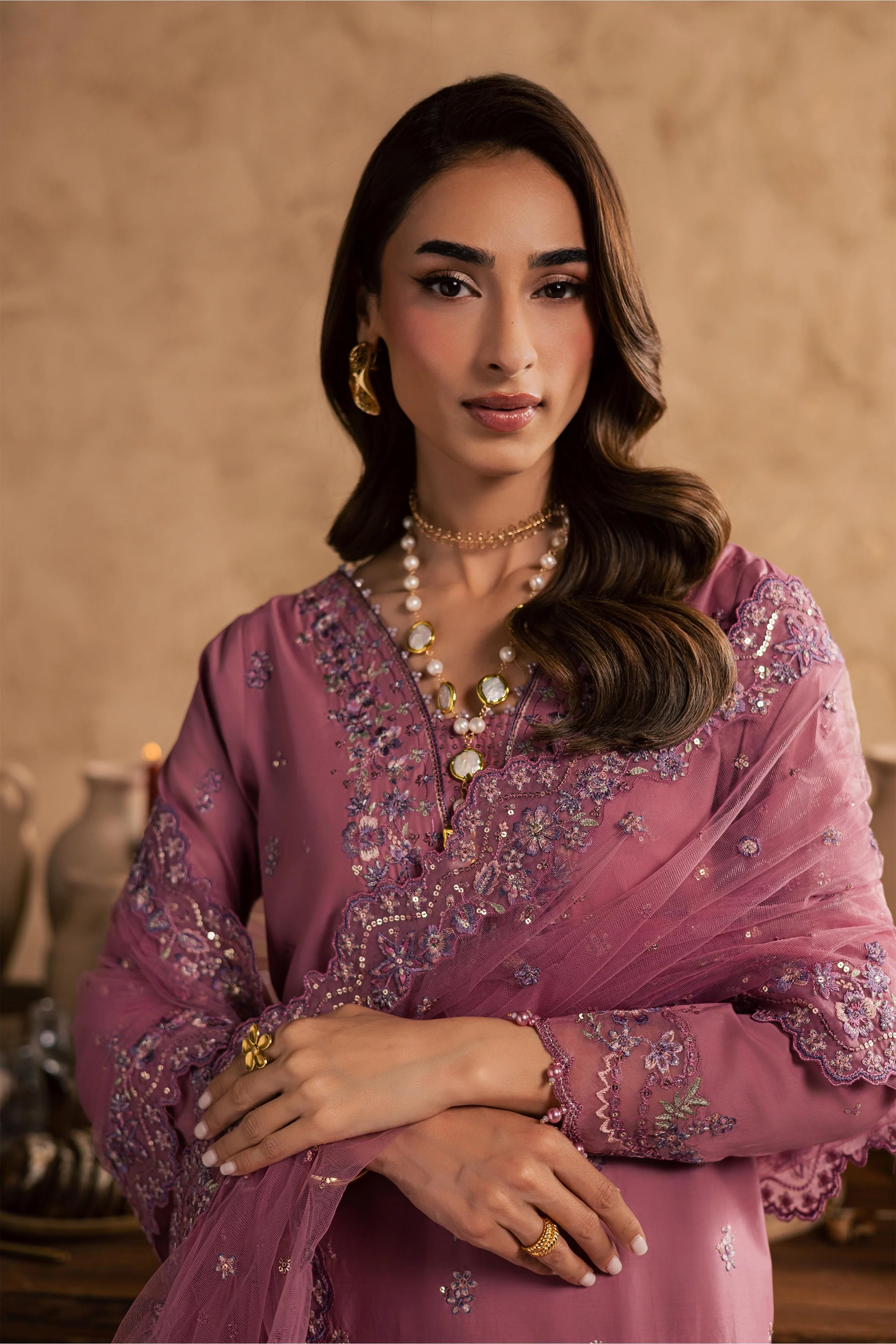 Dhinara 3Pc - Embroidered Festive Pret - Image 6