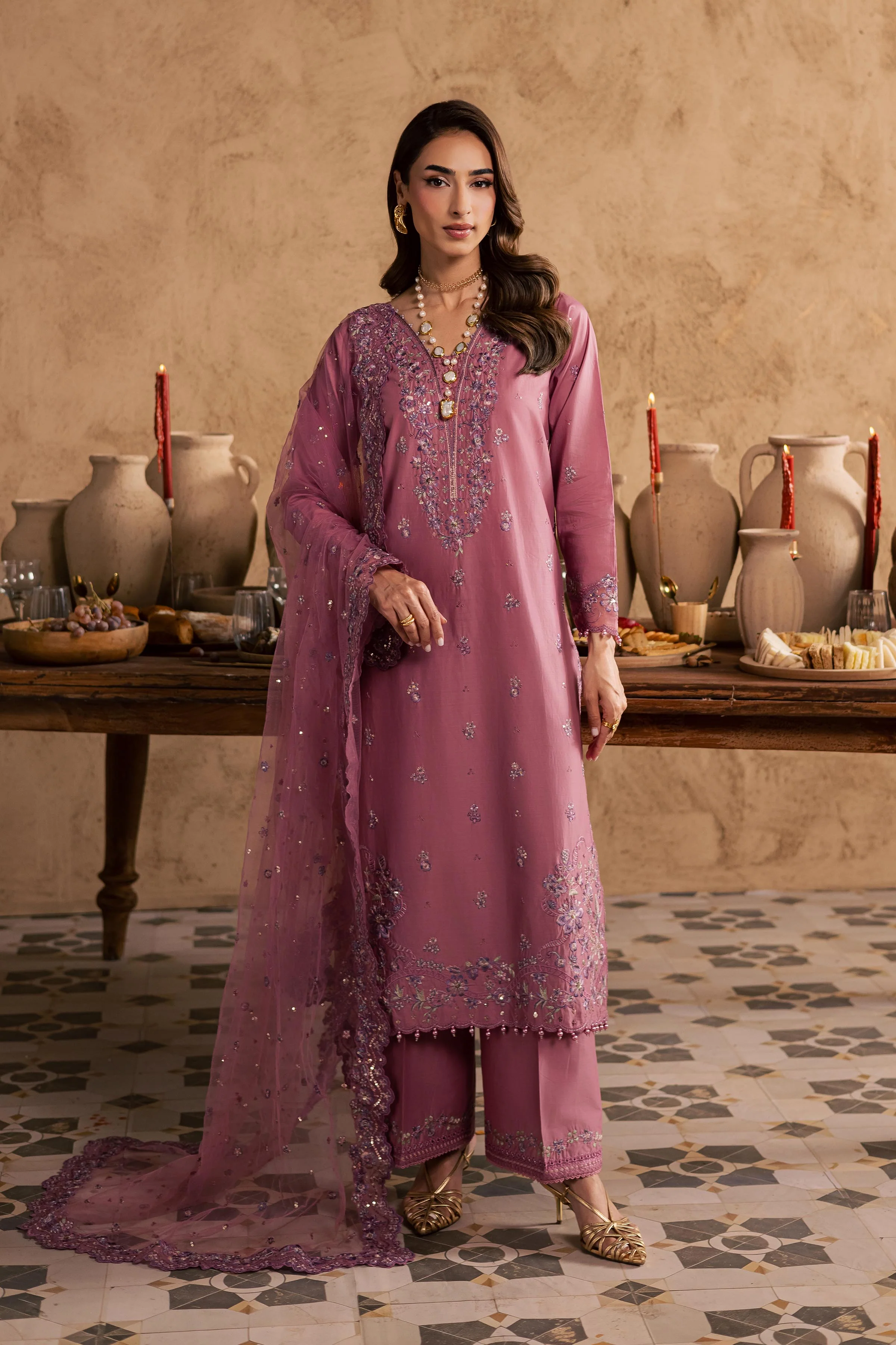 Dhinara 3Pc - Embroidered Festive Pret - Image 7