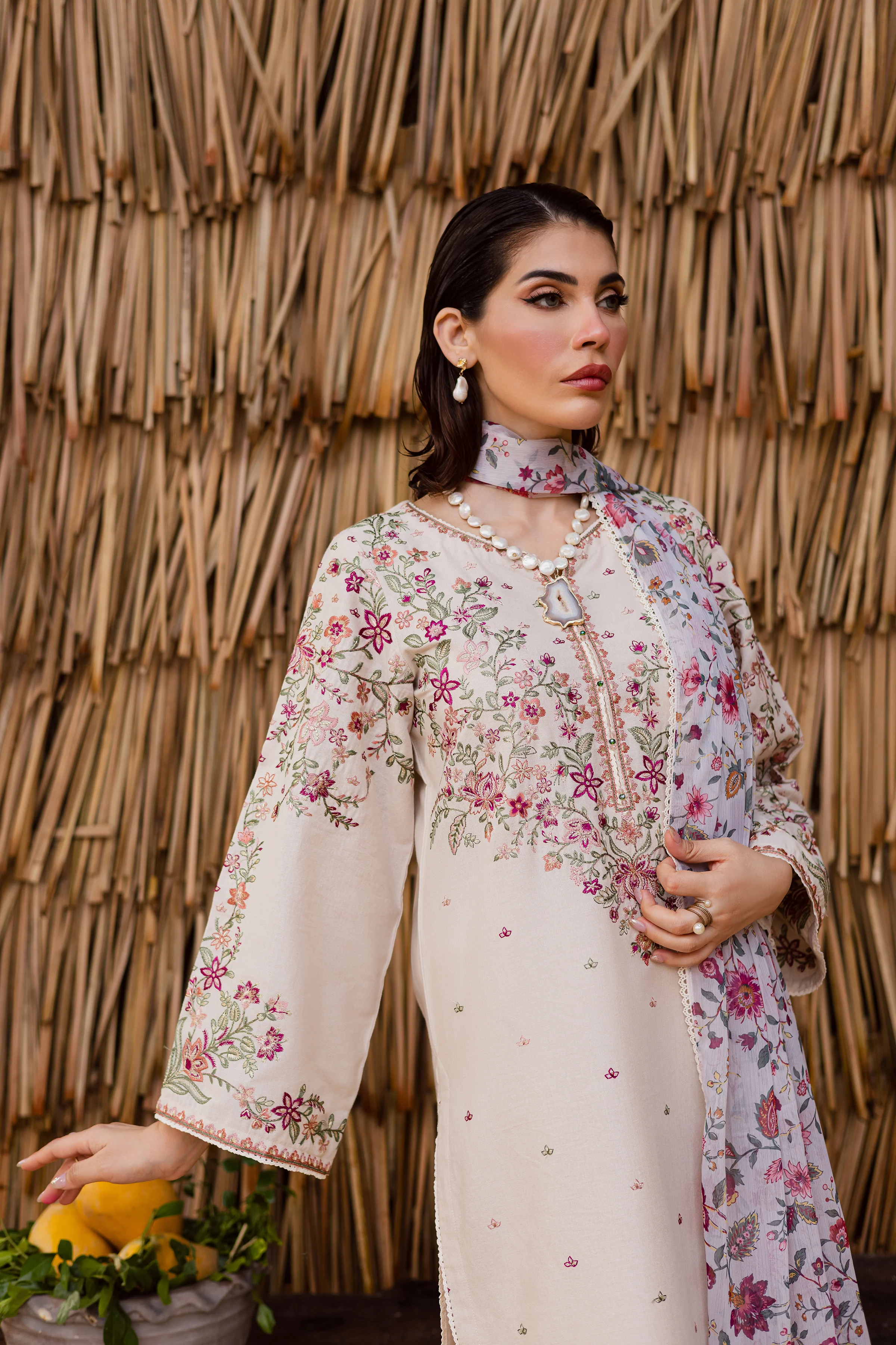 Dream Garden 3Pc - Embroidered Khaddar Dress - Image 6