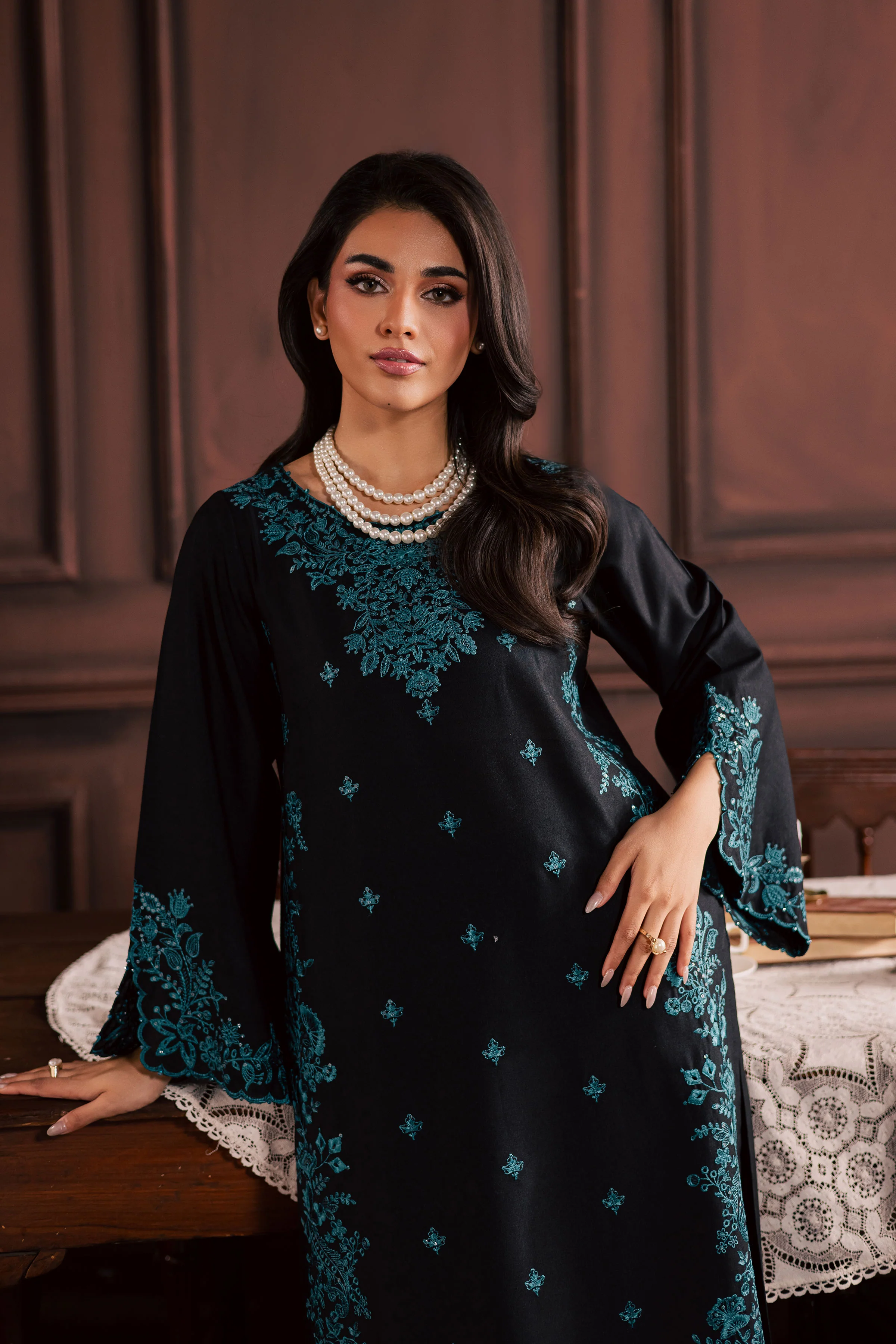 Dreamboat 2Pc - Embroidered Karandi Dress - Image 4