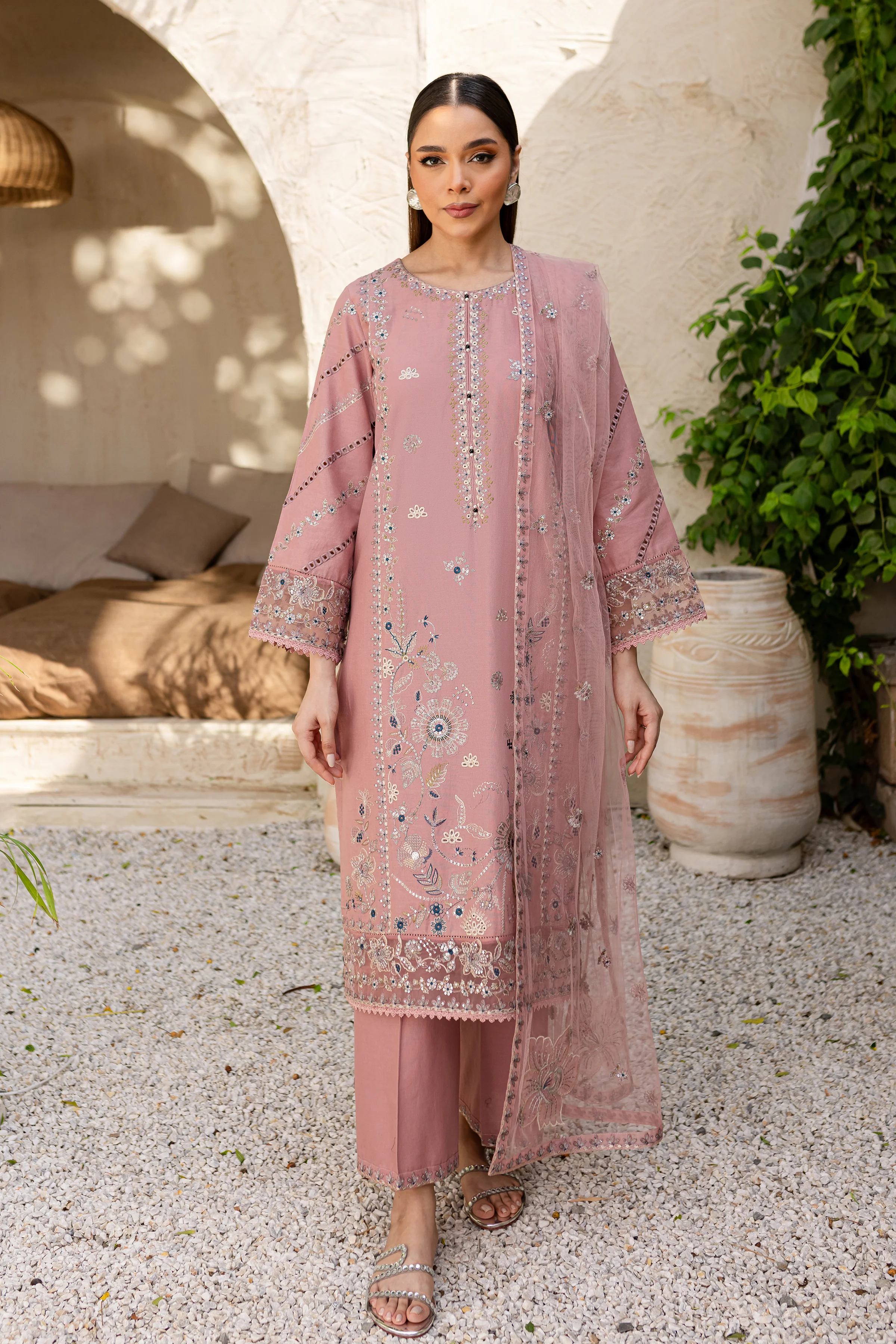 Eira 3Pc - Embroidered Khaddar Dress - Image 4