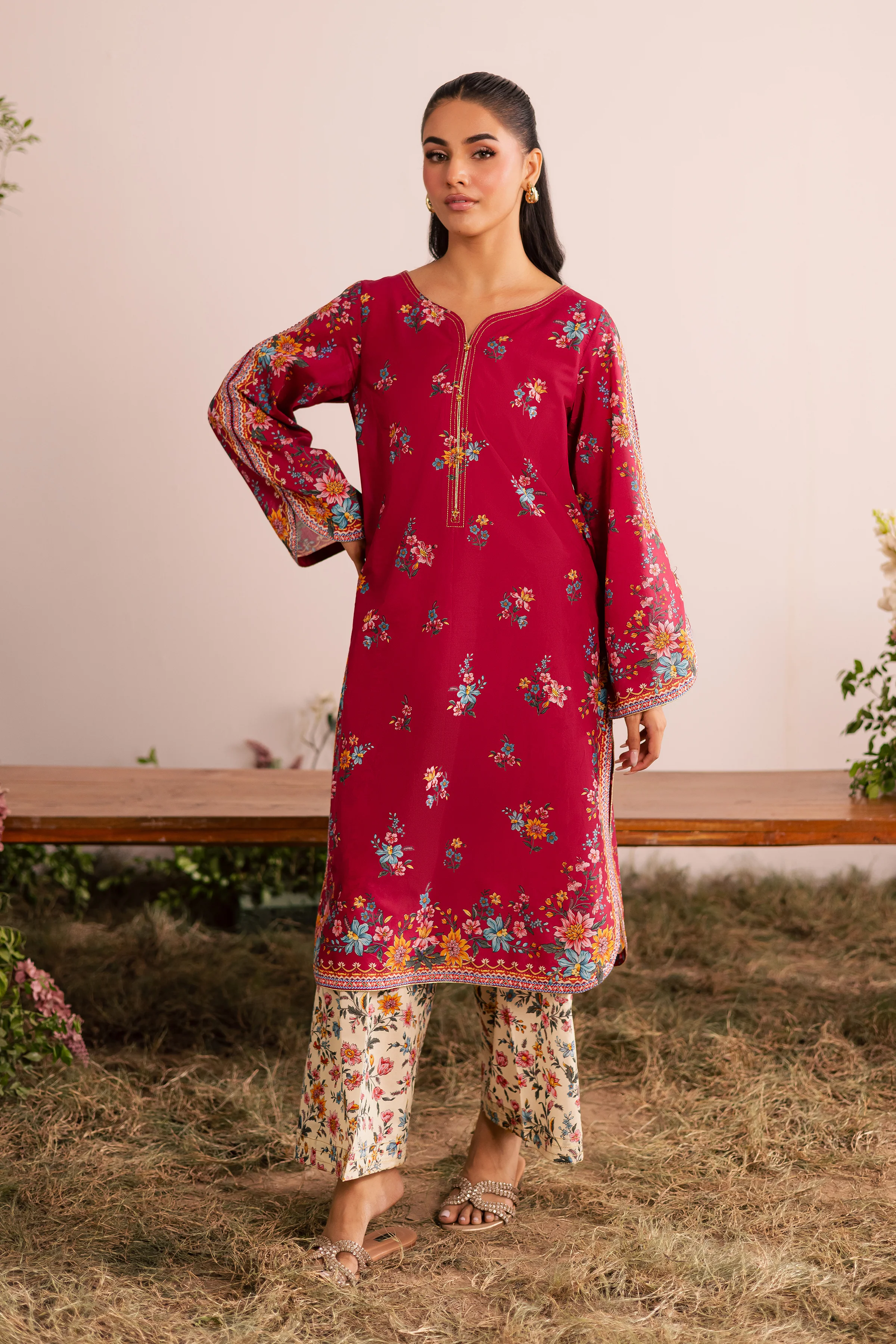 Yeva 2Pc - Printed Lawn Dress - Image 5