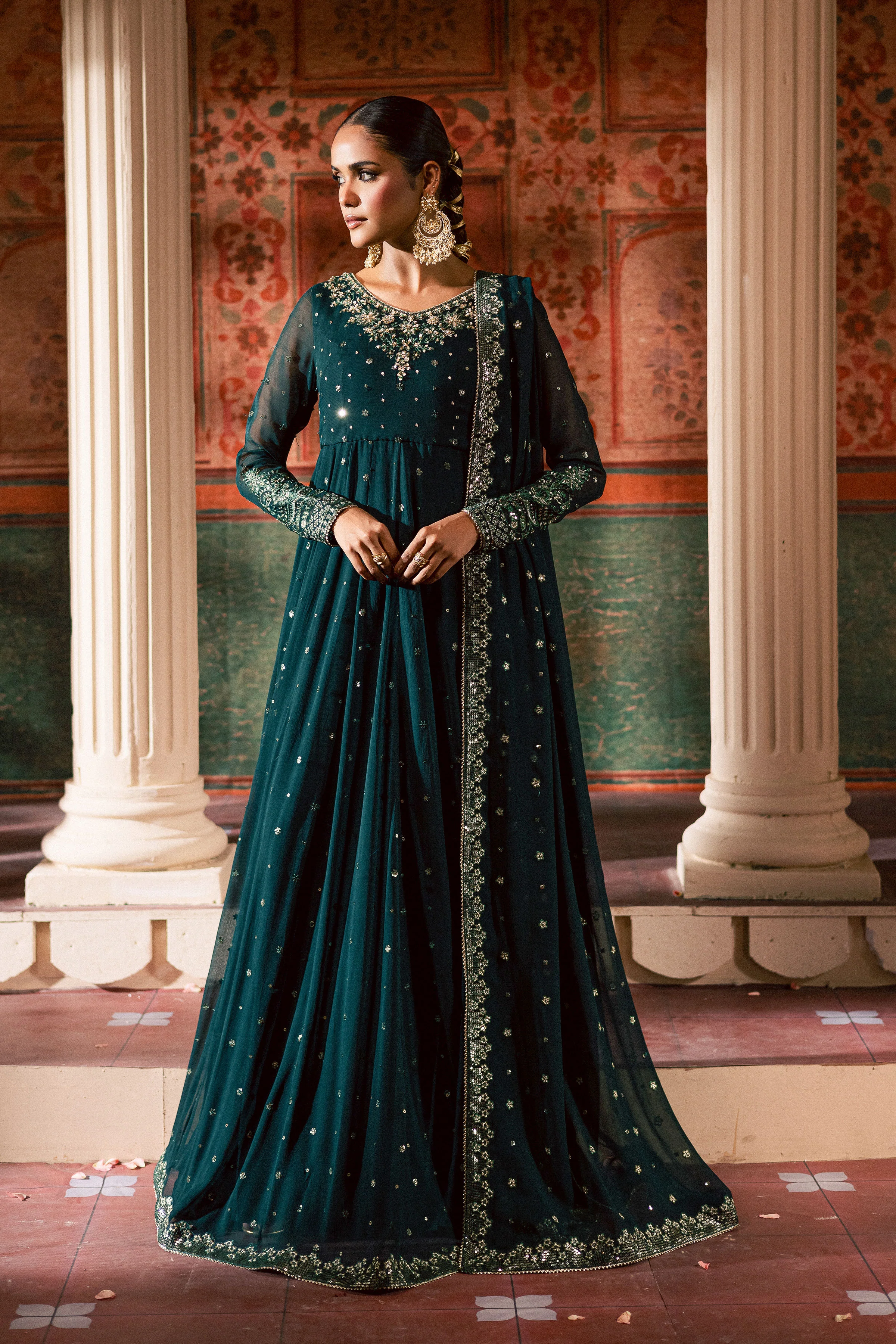 Emaline 3Pc - Chiffon Wedding Frock - Image 6