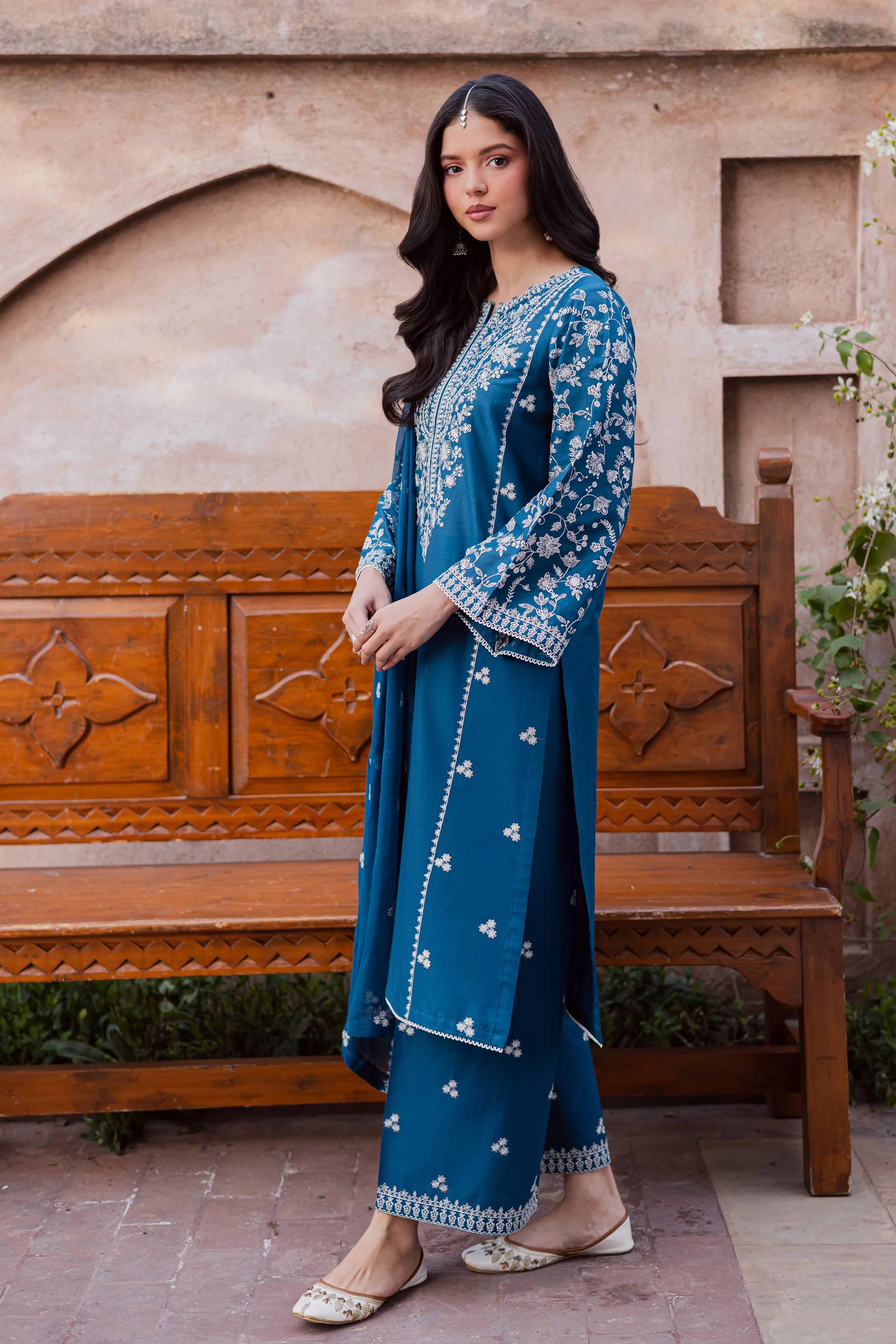 Farsali 3Pc - Festive Embroidered Lawn - Image 7