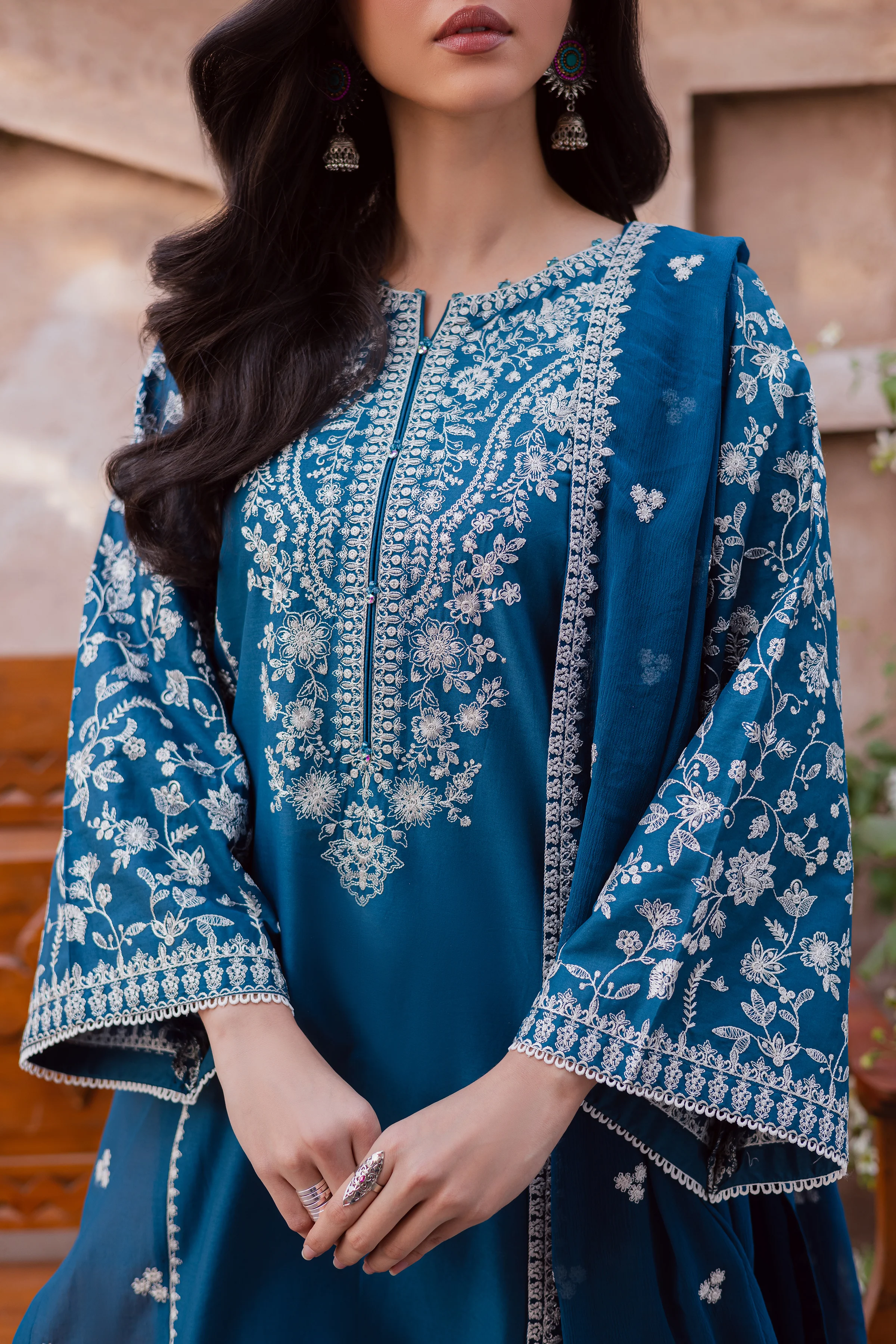 Farsali 3Pc - Festive Embroidered Lawn - Image 9