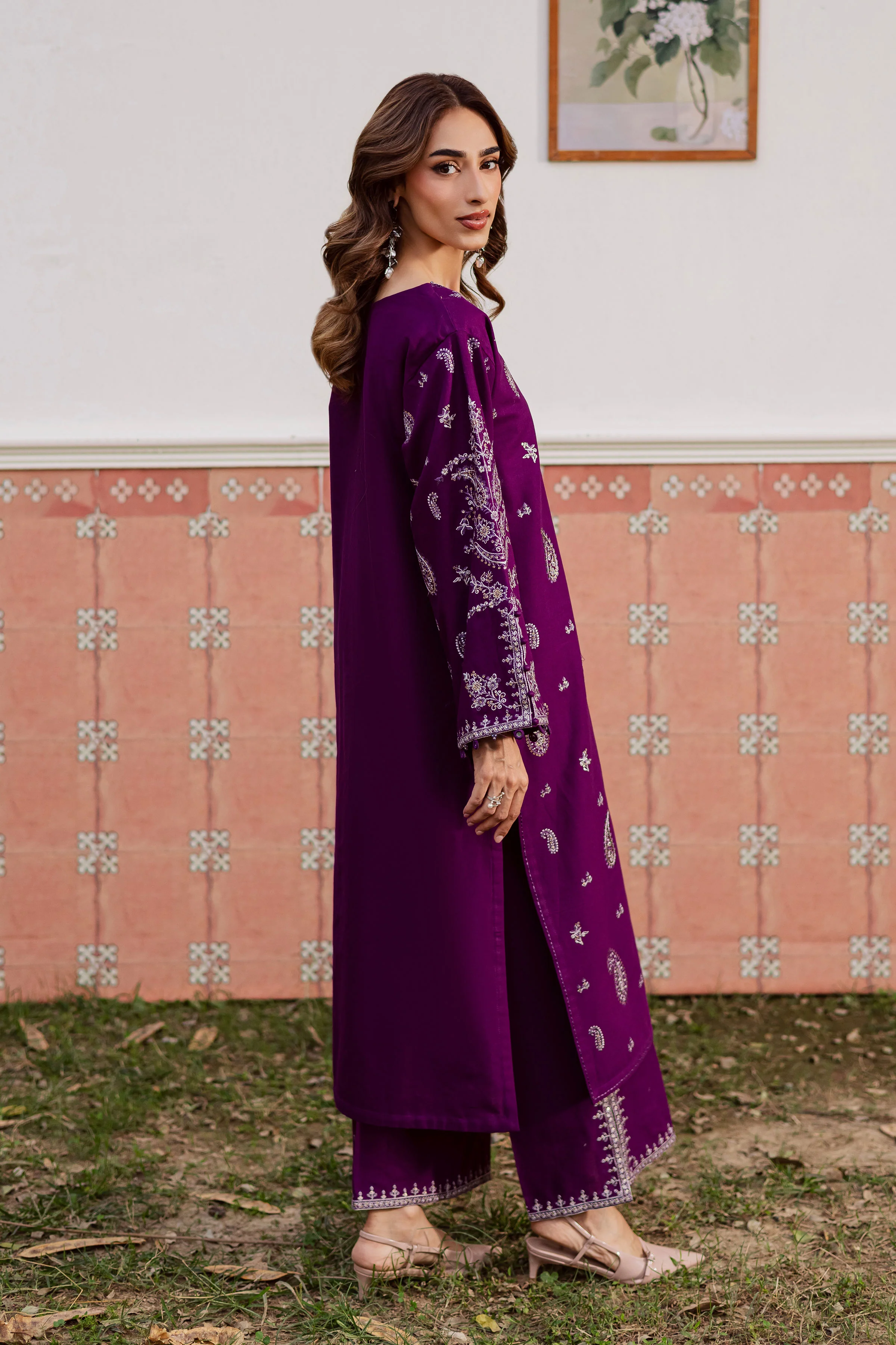 Fave 2Pc - Embroidered Khaddar Dress - Image 4
