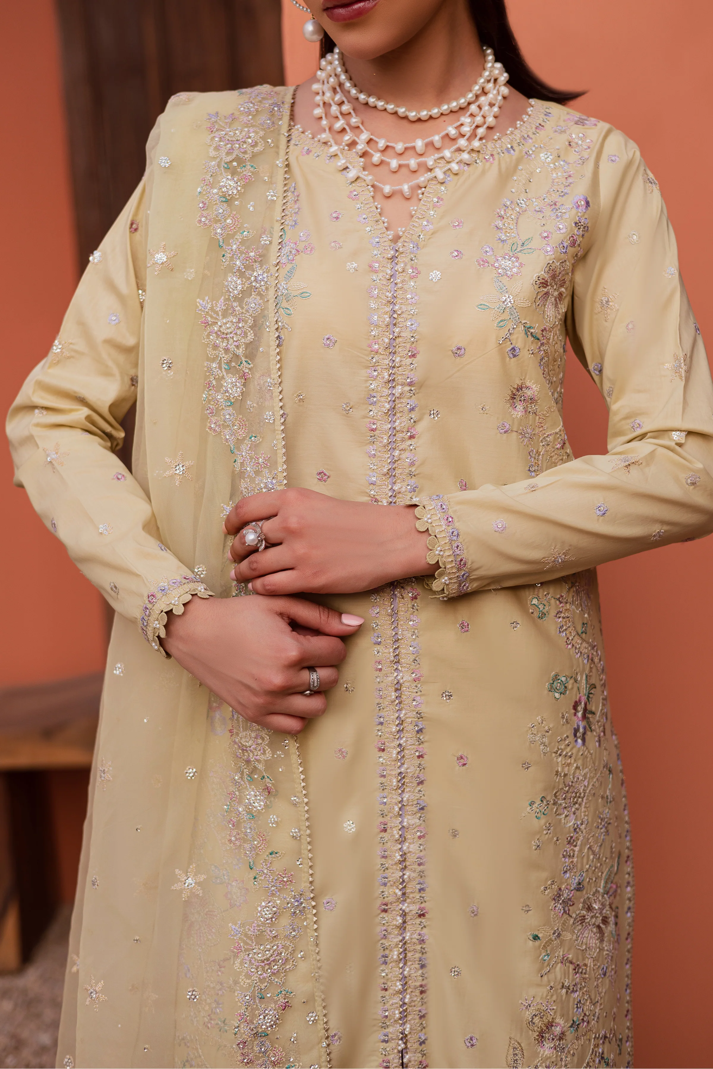 Felia 3Pc - Festive Embroidered Lawn - Image 10