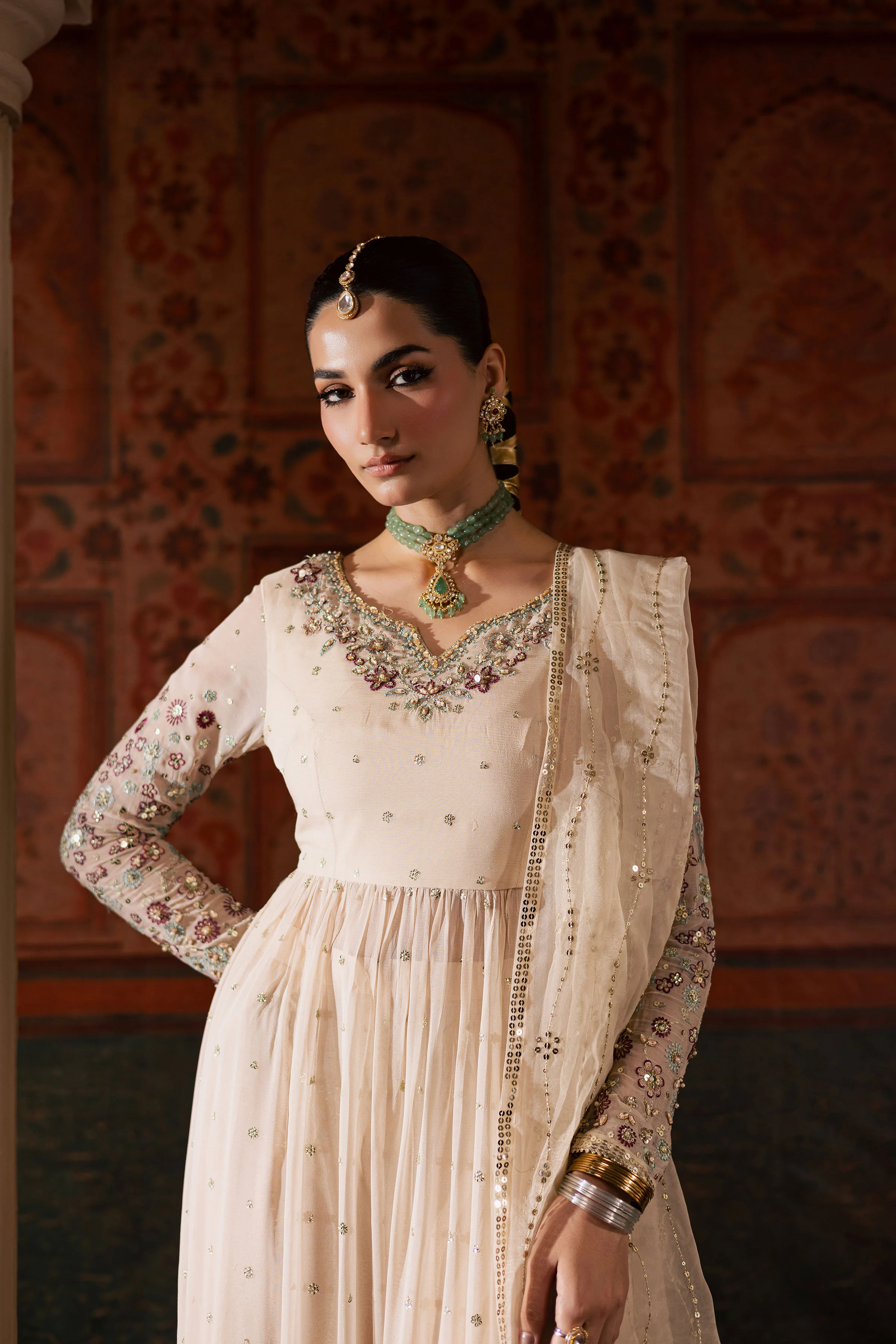 Fiona Lux 3Pc - Chiffon Wedding Frock - Image 7