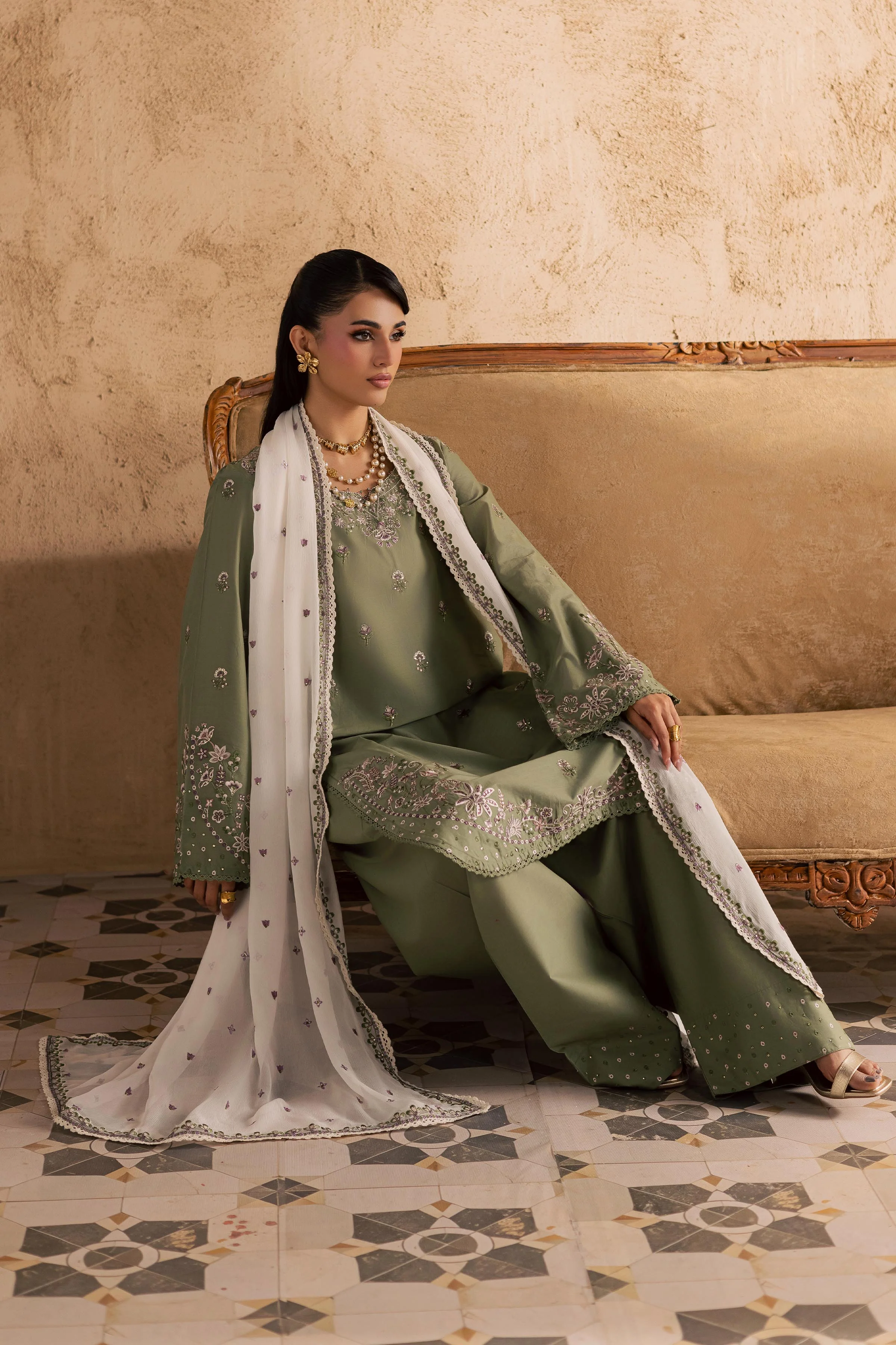 Forest Whisper 3Pc - Embroidered Festive Pret - Image 6