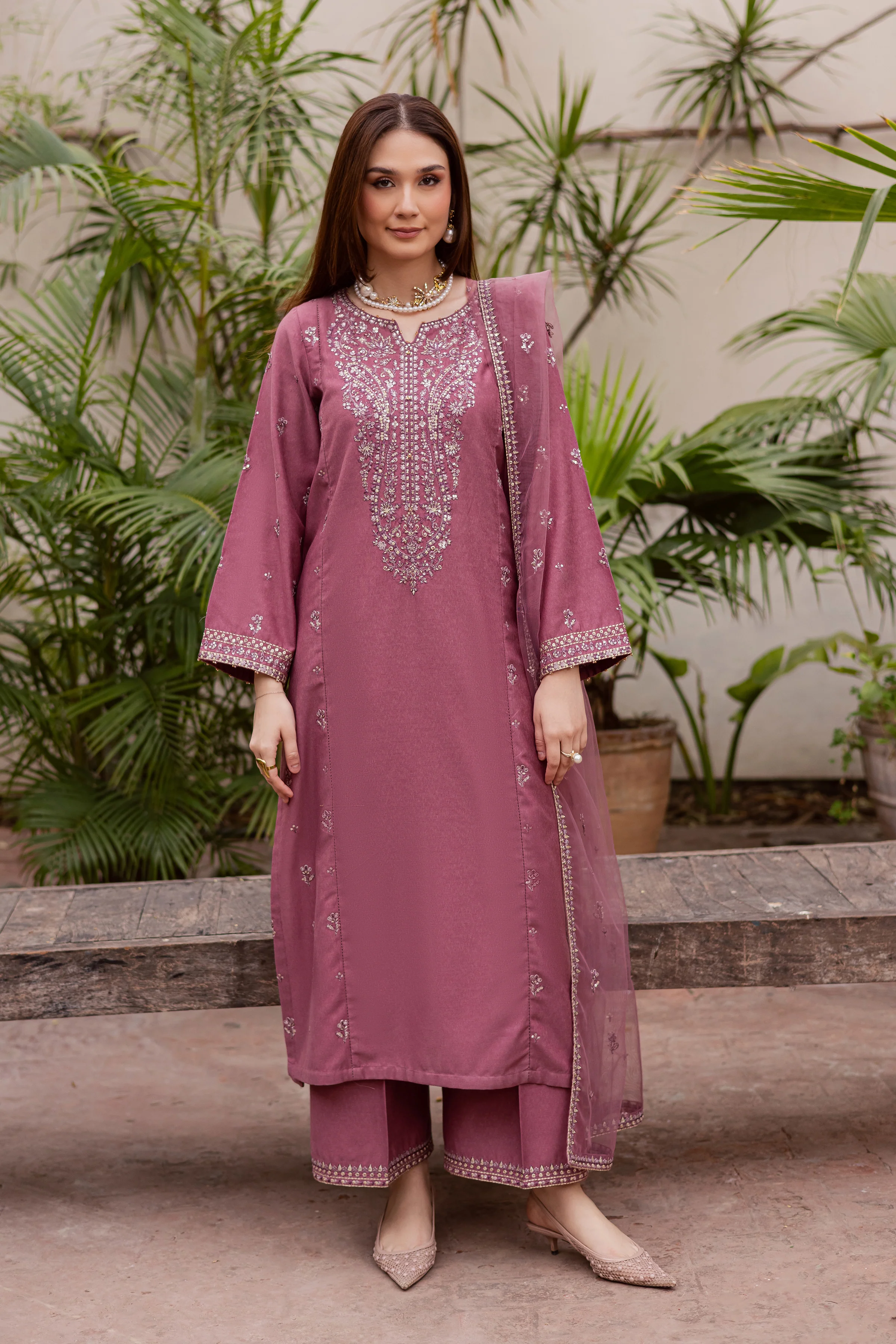 Freya 3Pc - Embroidered Festive Pret - Image 6