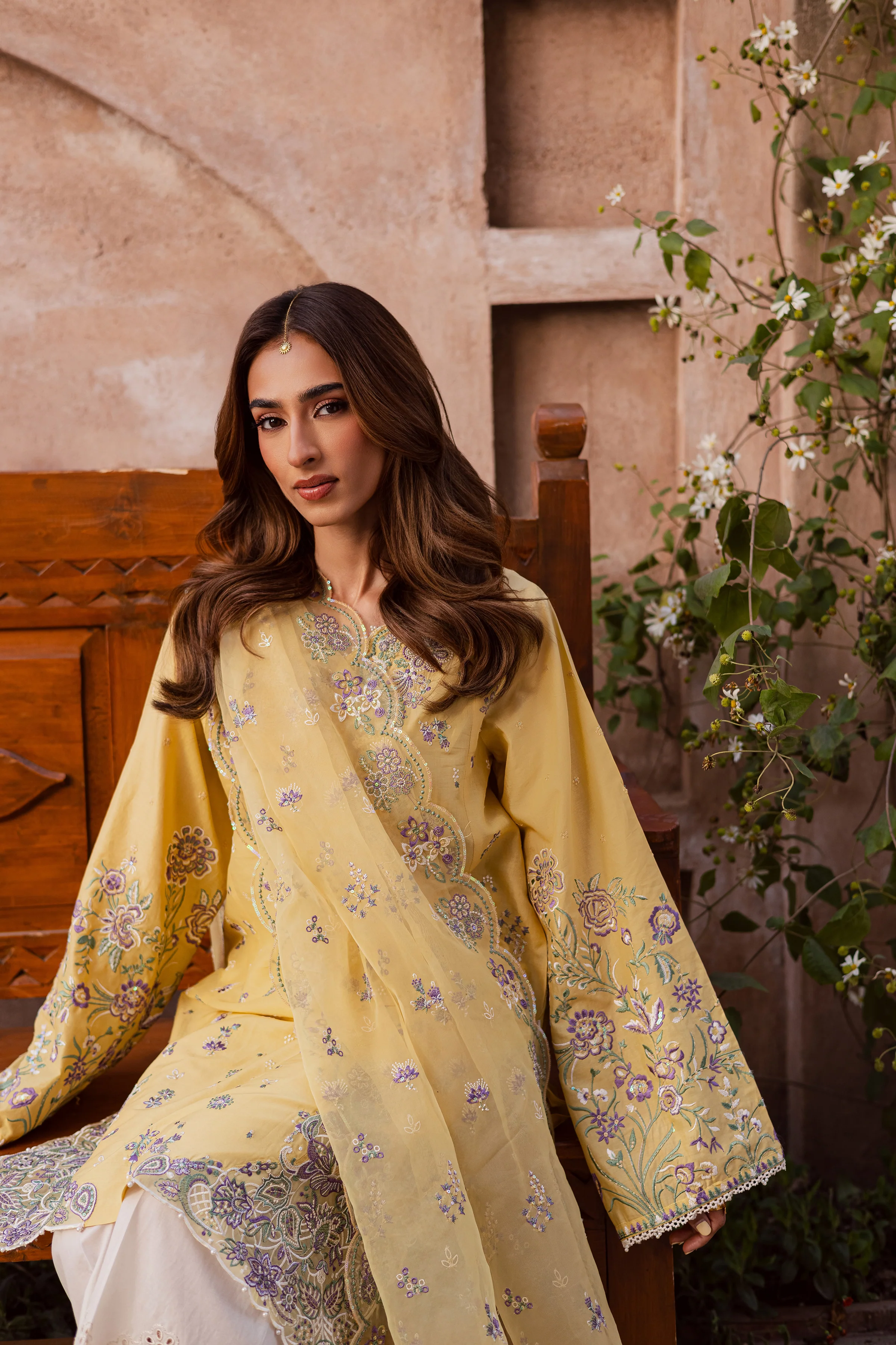 Goldilocks 3Pc - Festive Embroidered Lawn - Image 4