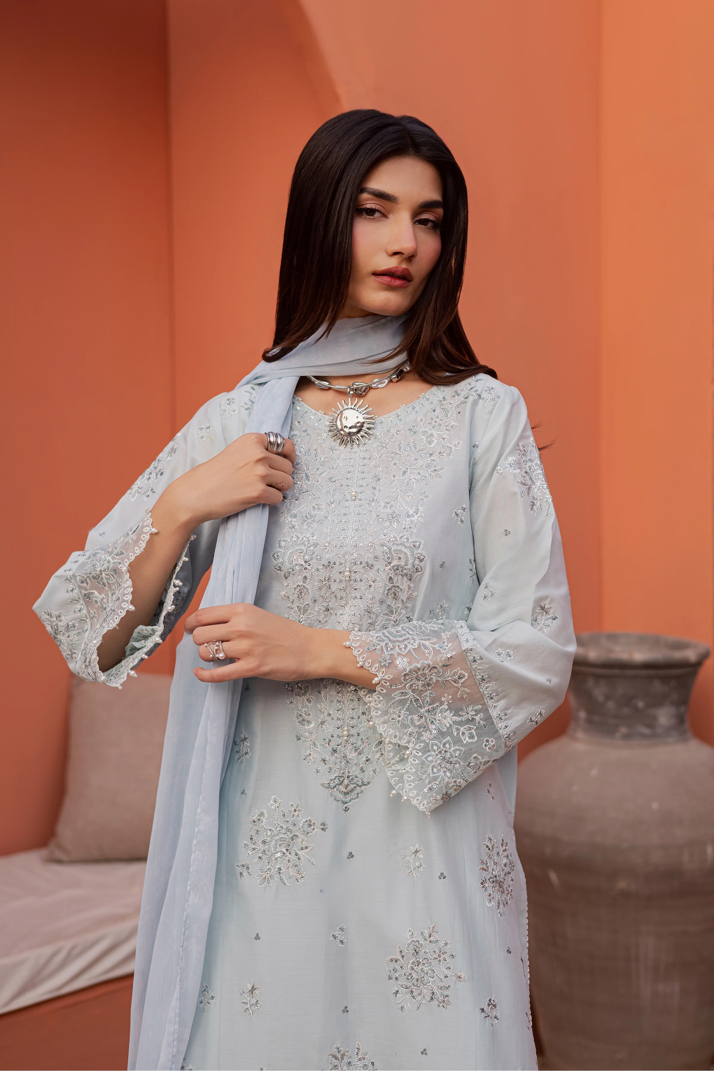 Gulsym 3Pc - Festive Embroidered Lawn - Image 5